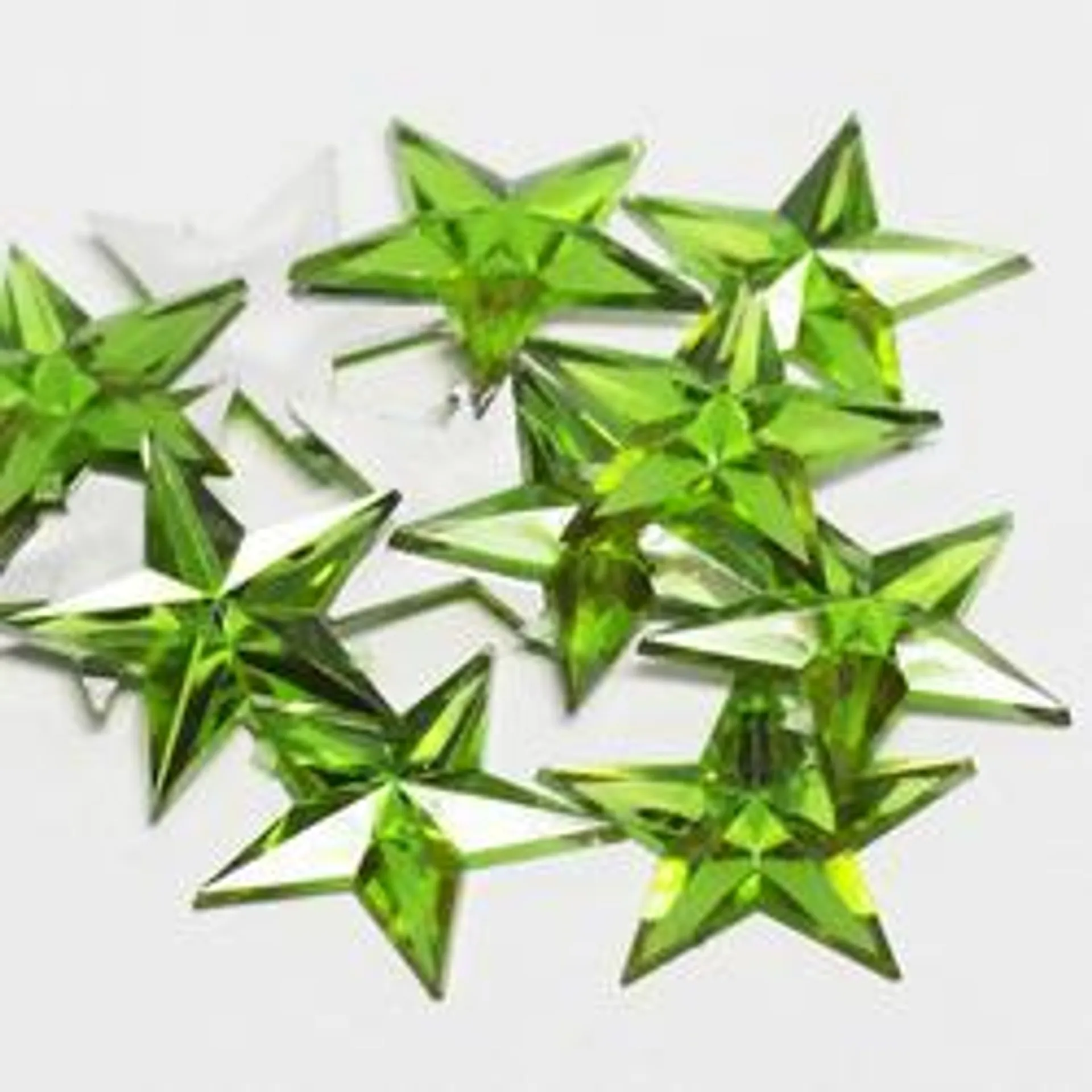 Apple Green Flat Back Star Rhinestones (Approx. 12 pieces)