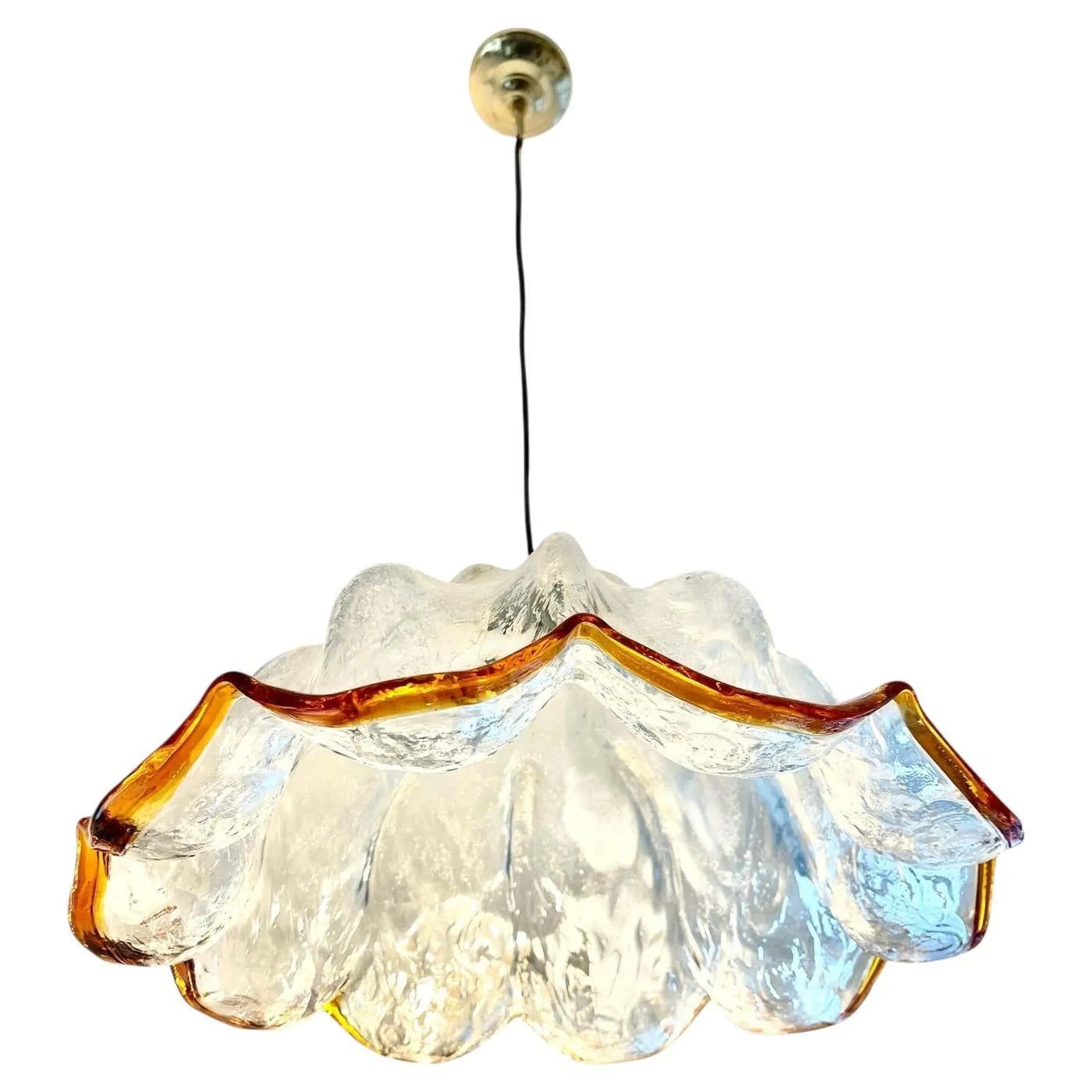 Mazzega Pendant with Glass Murano Bicolore XXL , Italy, 1970