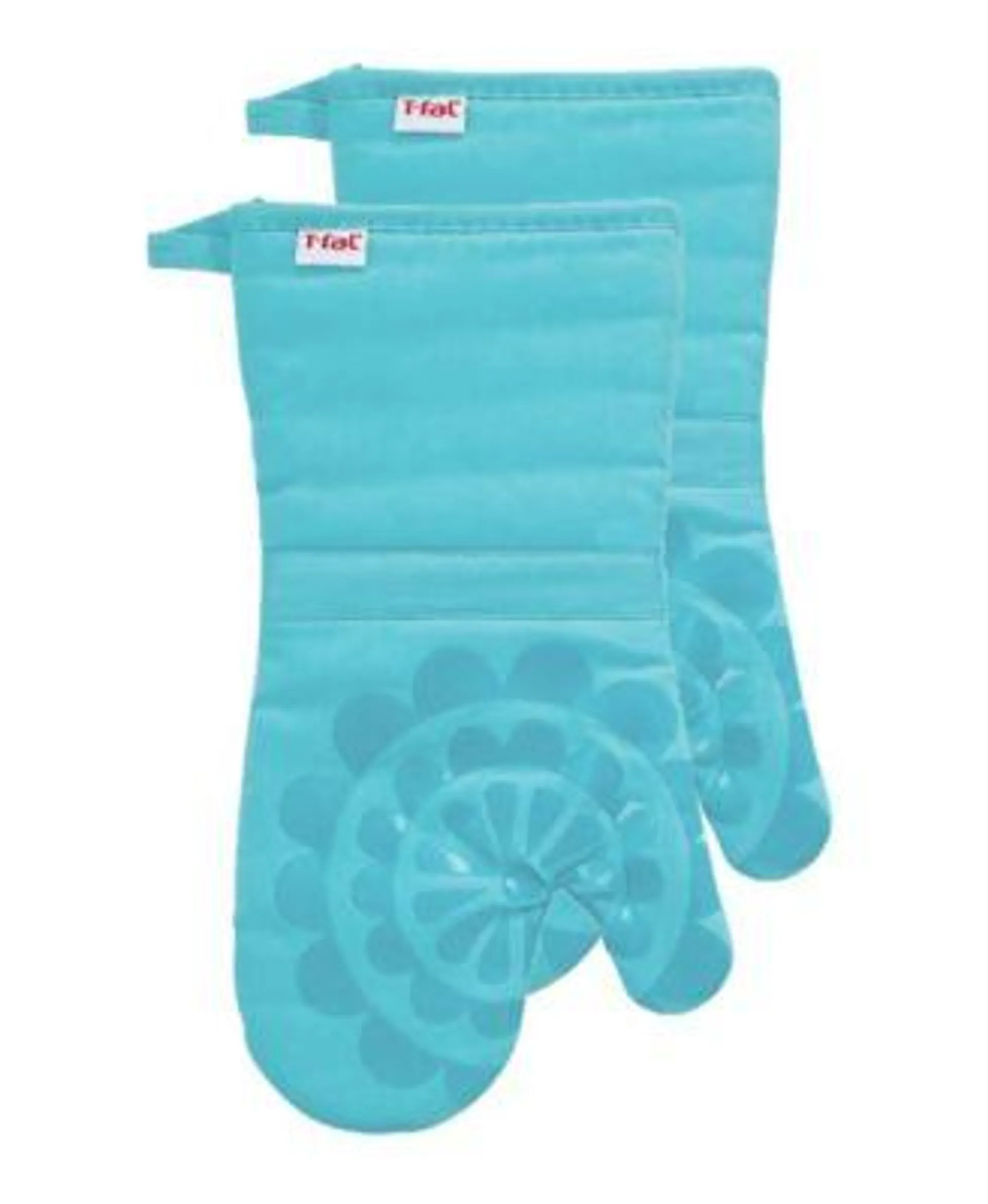 Medallion Print Silicone and Cotton Twill Oven Mitt, Set of 2