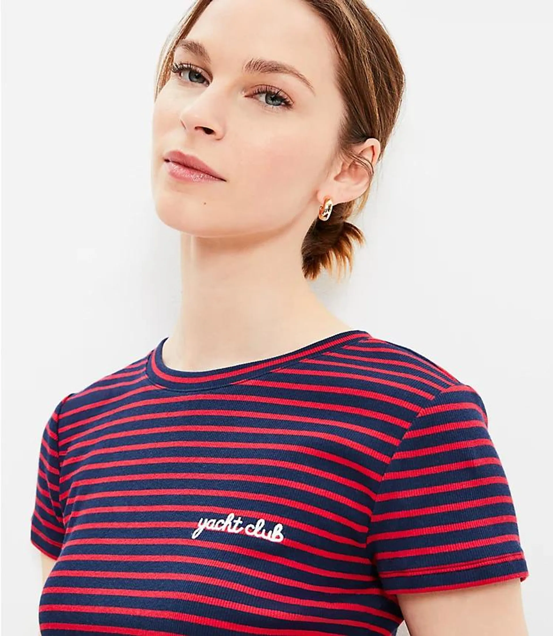 Yacht Club Stripe Ribbed Tee