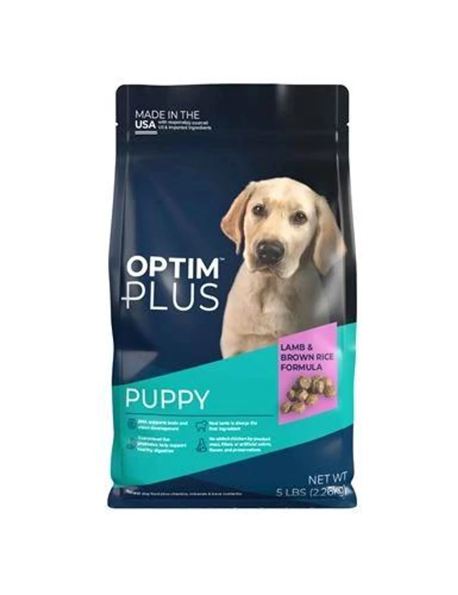 OptimPlus Puppy Lamb & Brown Rice Formula Dry Dog Food, 5 Pounds