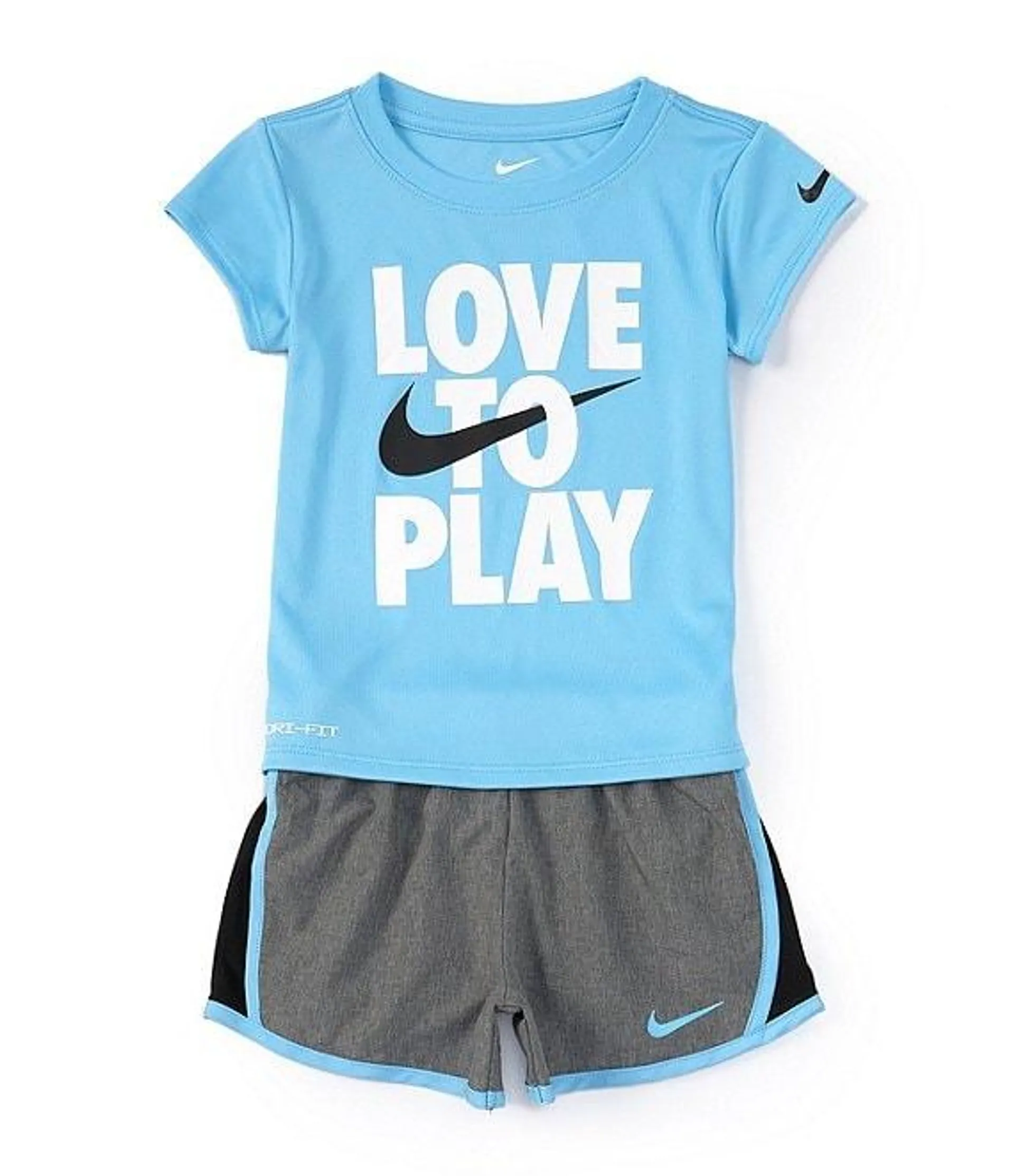 Little Girls 2T-6X Short Sleeve Love To Play T-Shirt & Shorts Set