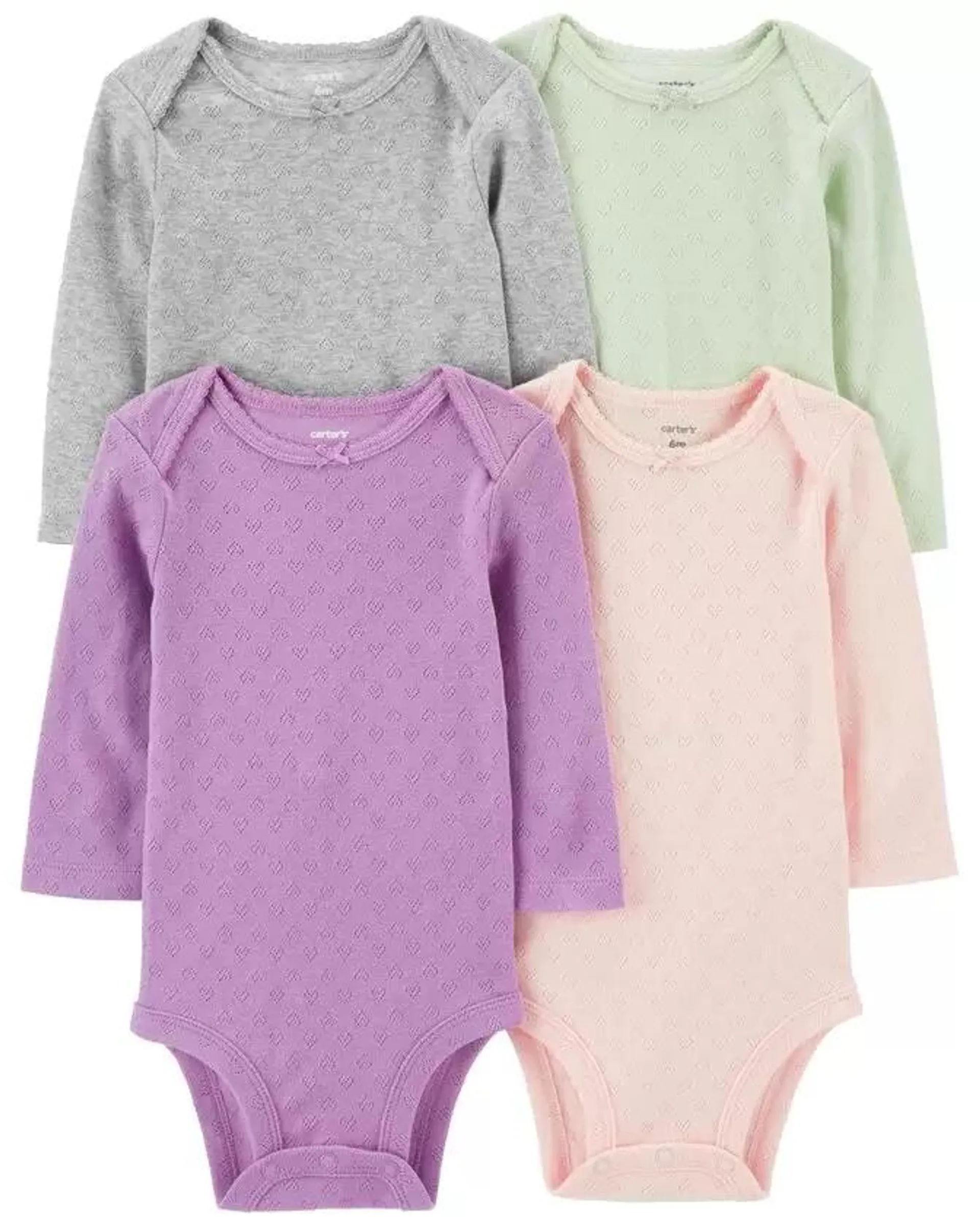 Baby 4-Piece Long-Sleeve Bodysuits