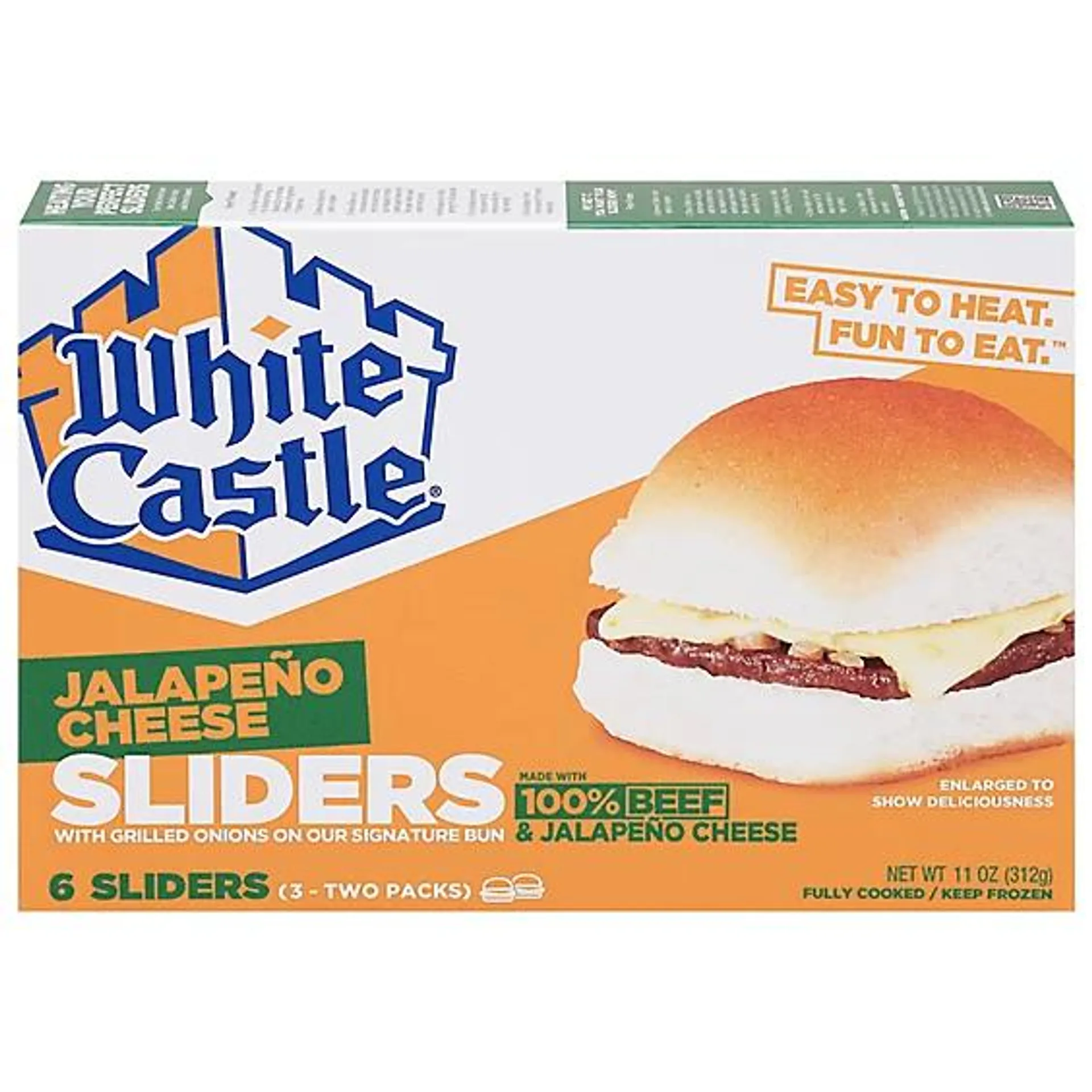 White Castle Microwaveable Cheeseburgers Jalapeno - 6 Count