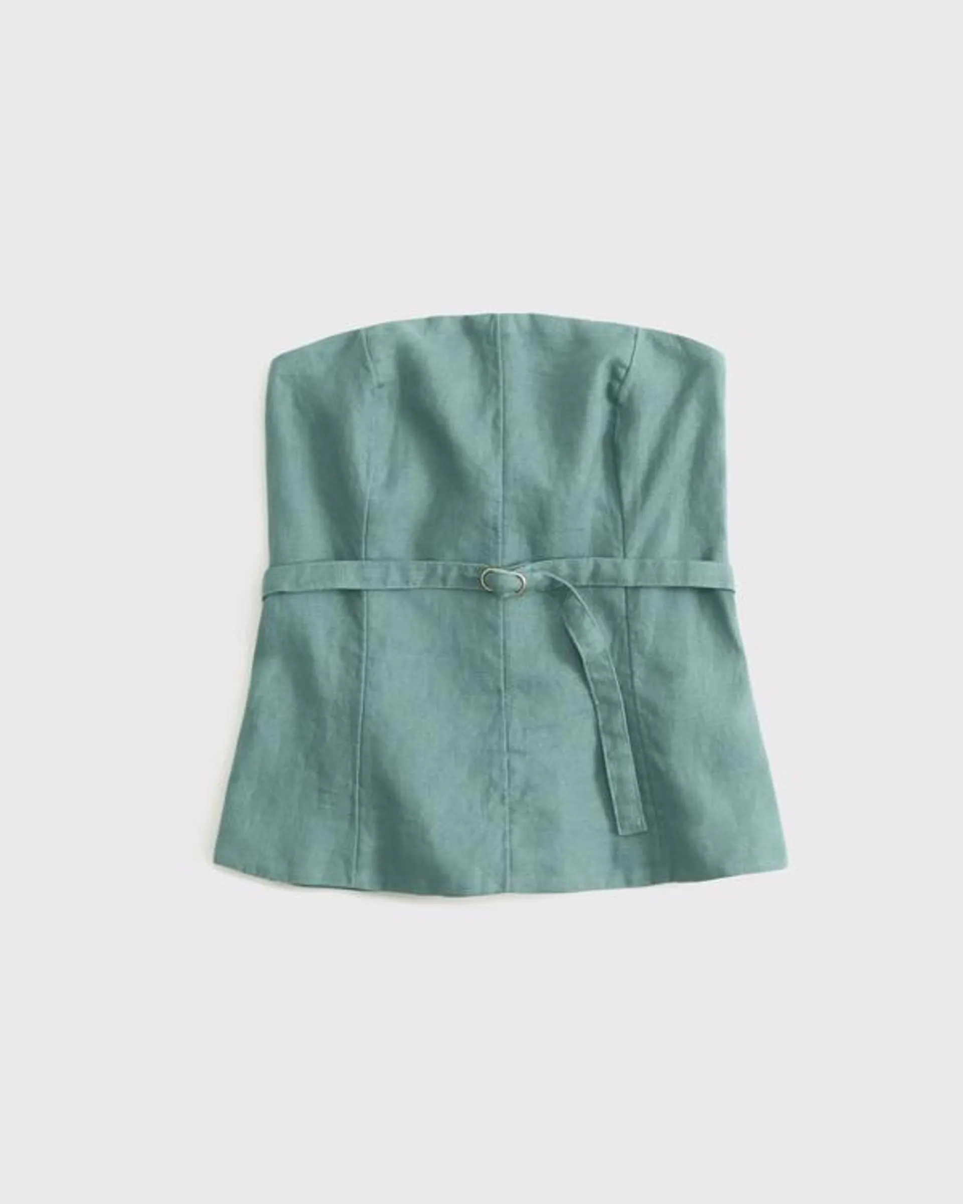 Premium Linen Strapless Tailored Top