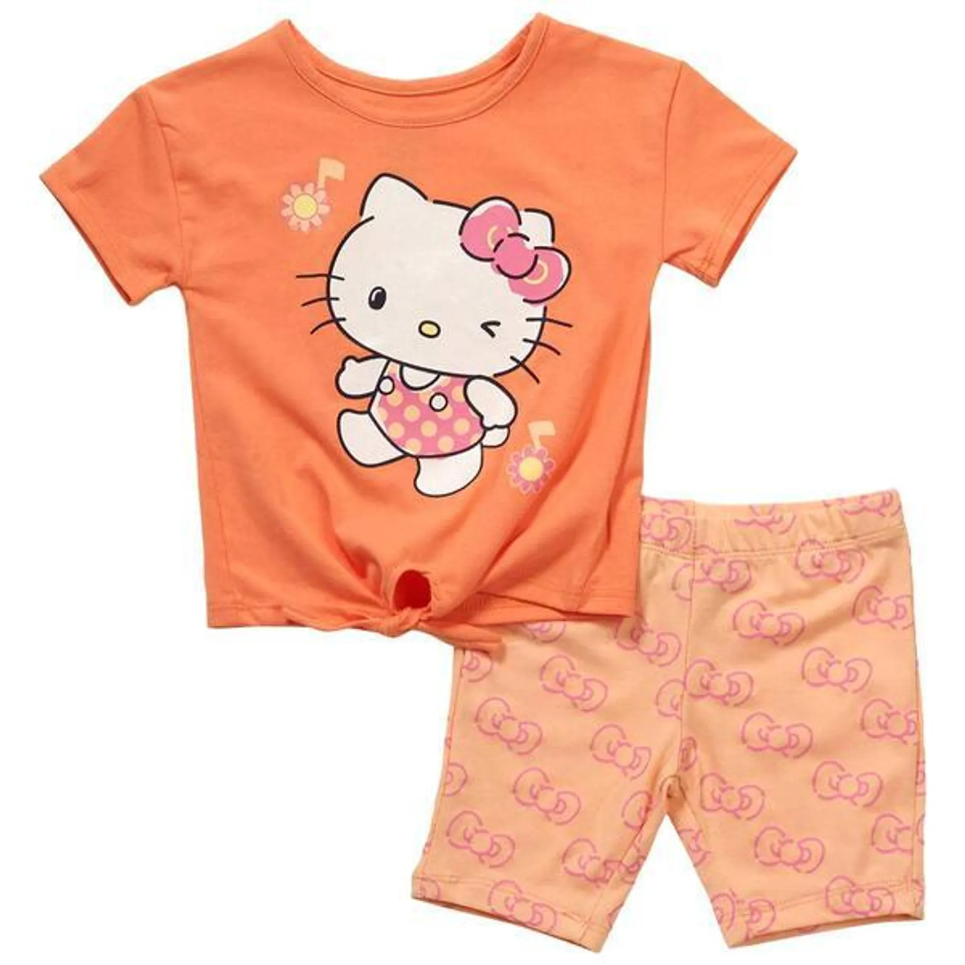 Baby Girl (12-24M) Hello Kitty® Bows Top & Bike Shorts Set