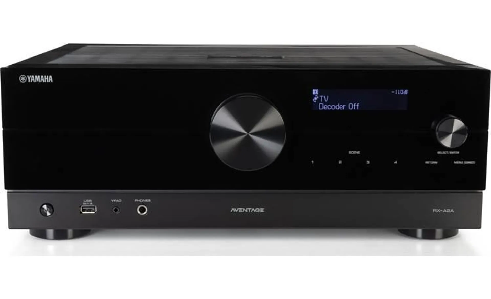Yamaha AVENTAGE RX-A2A 7.2-channel home theater receiver with Dolby Atmos®, Wi-Fi®, Bluetooth®, Apple AirPlay® 2, and Amazon Alexa compatibility