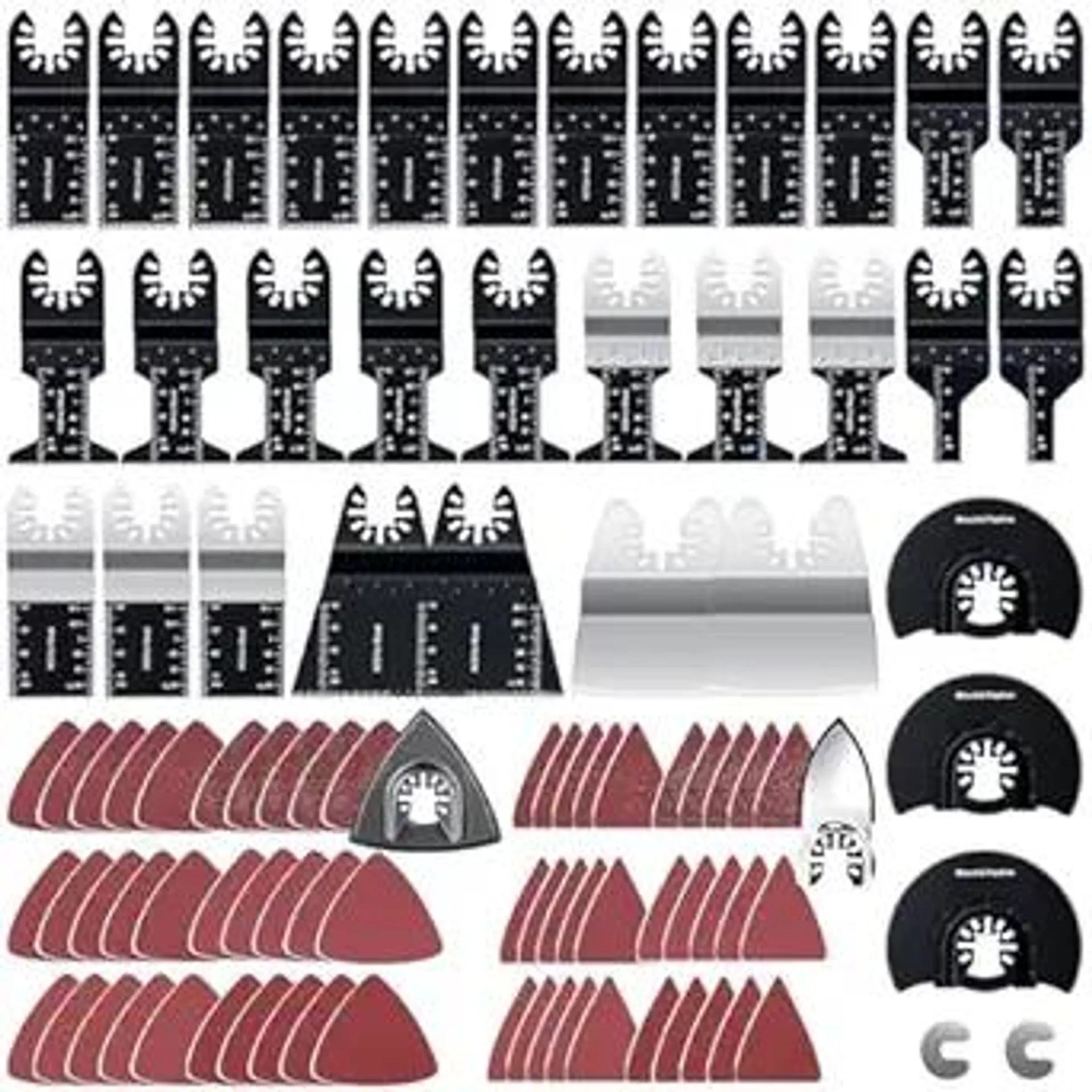 96 Pack Oscillating Saw Blades, CONNOO Oscillating Tool Blades Accessories with Sandpaper, Multitool Bi-Metal Blades for Wood Metal Plastics Quick Release Dewalt, Makita, Ryobi, Rockwell