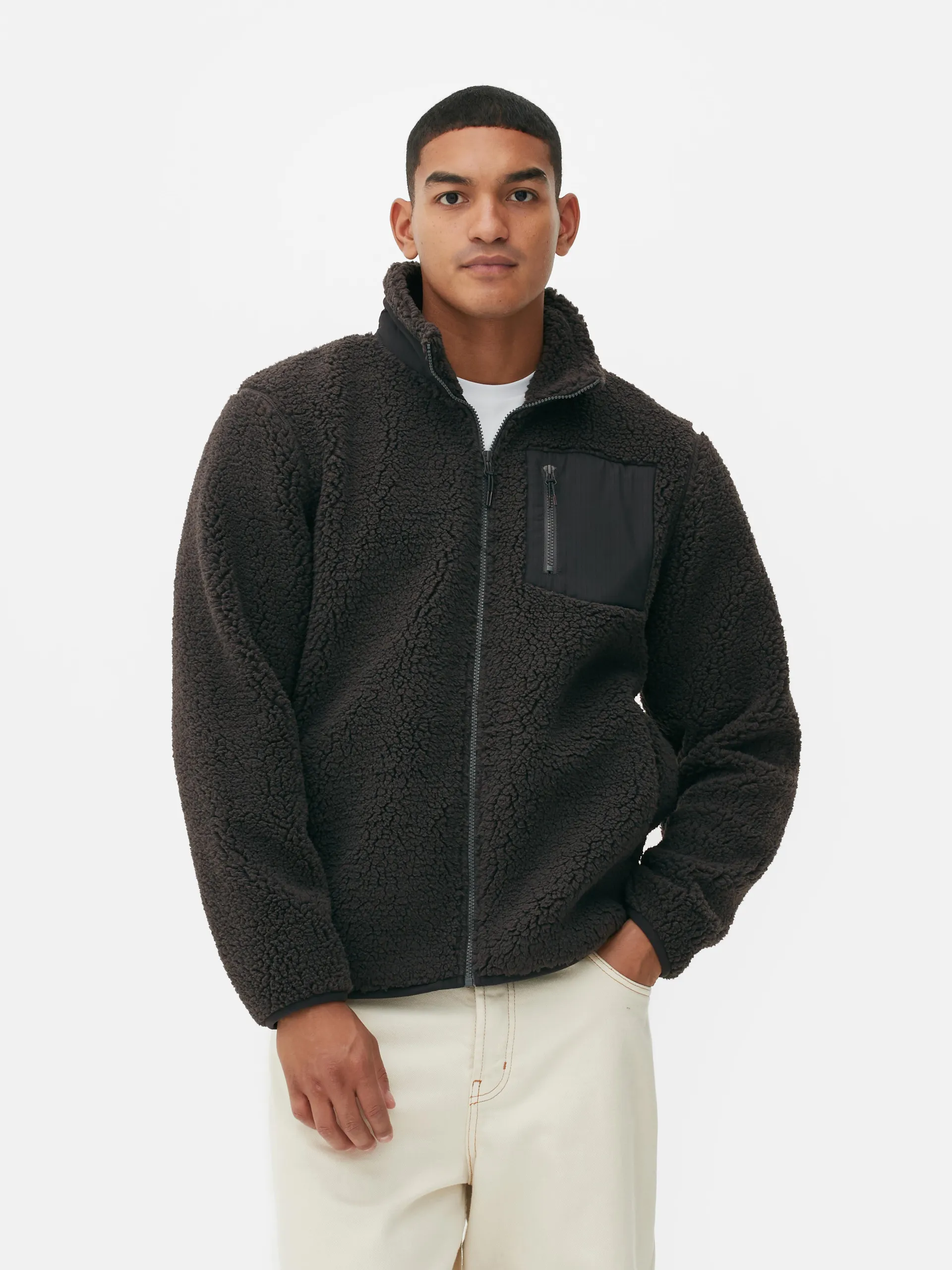 Funnel Neck Borg Jacket