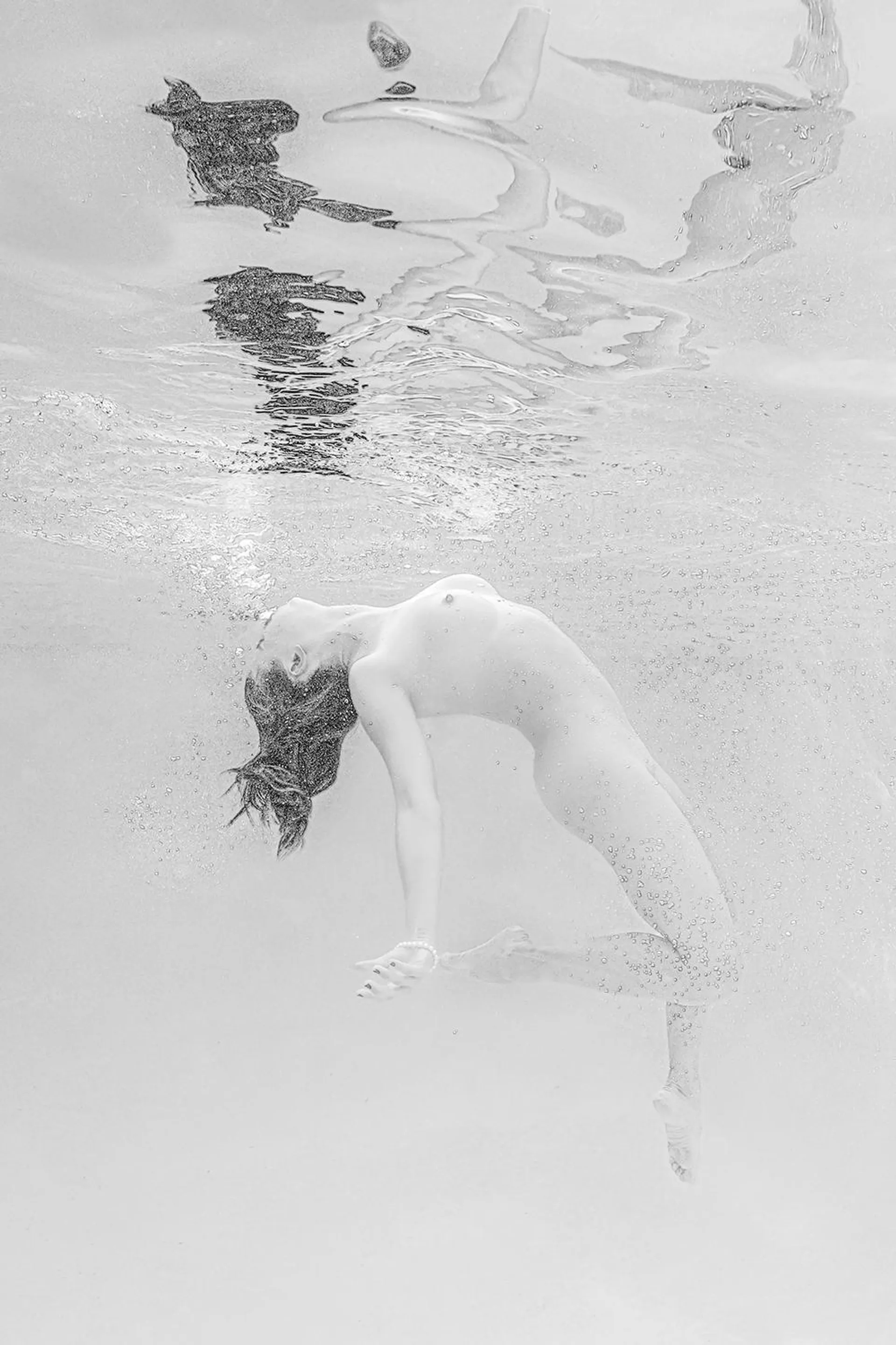 Alex Sher Soft Dance - underwater nude photo - print on aluminum 12" x 8" 2018