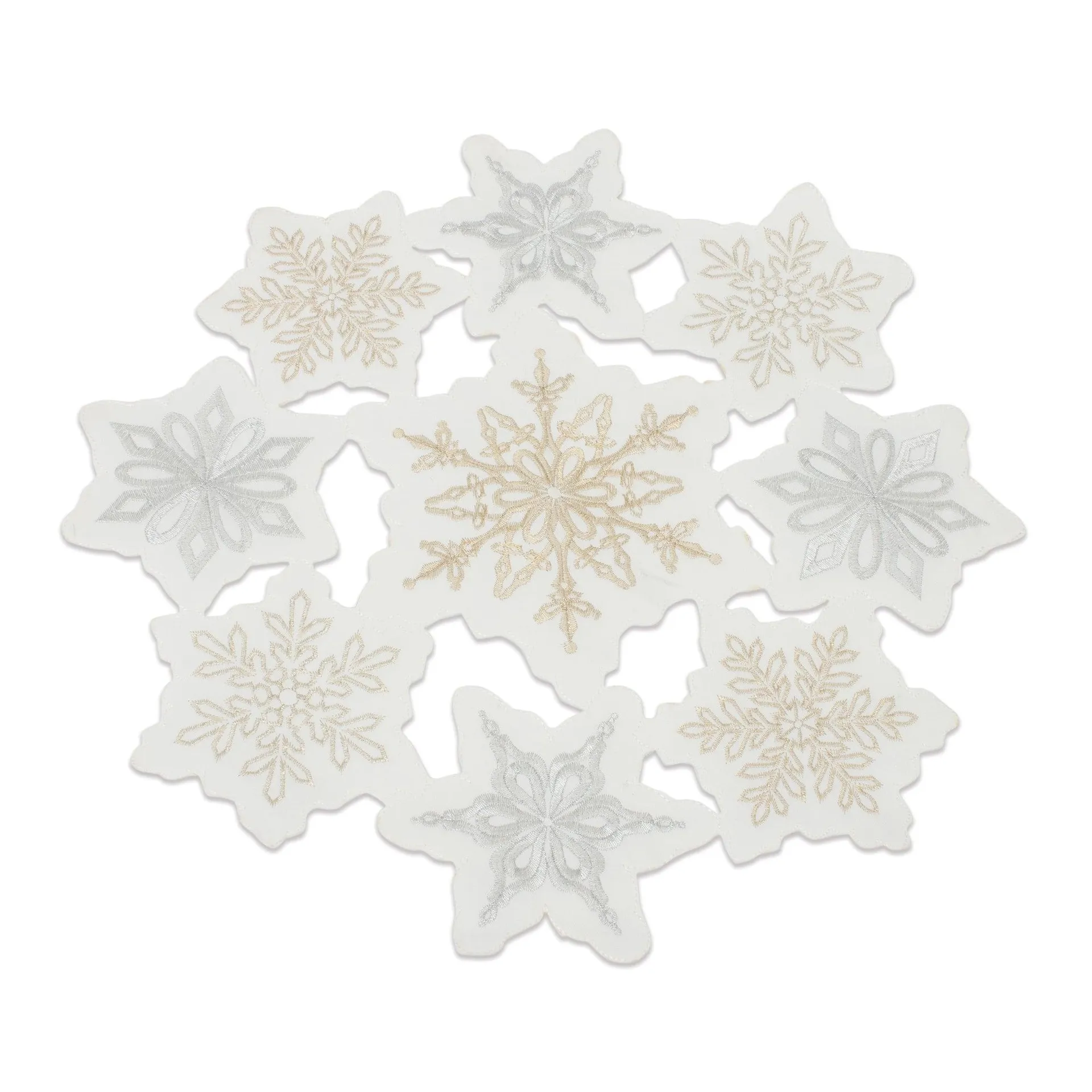 Embroidered Snowflake Doily, Set of 3