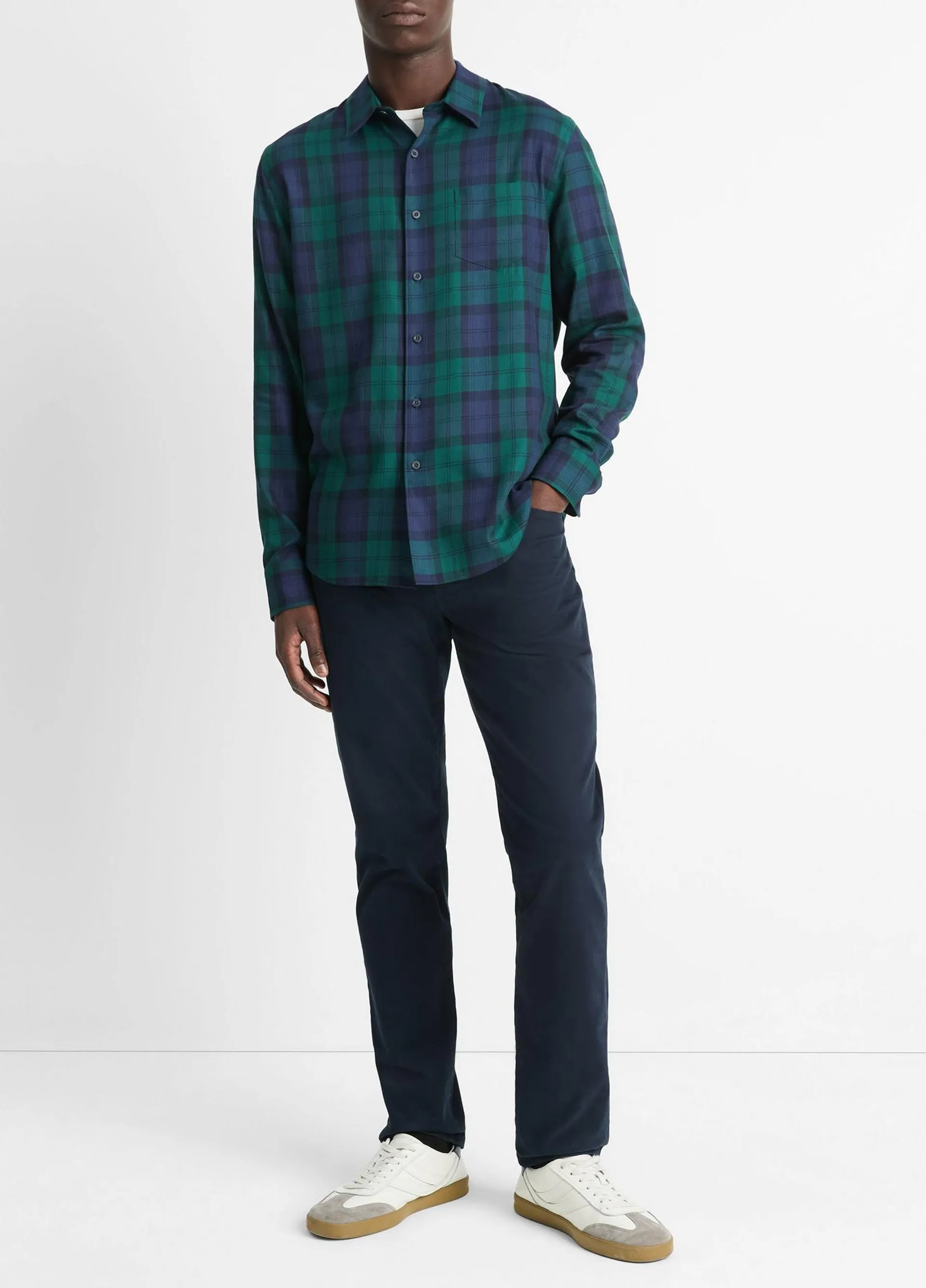 Castaic Plaid Cotton-Blend Shirt