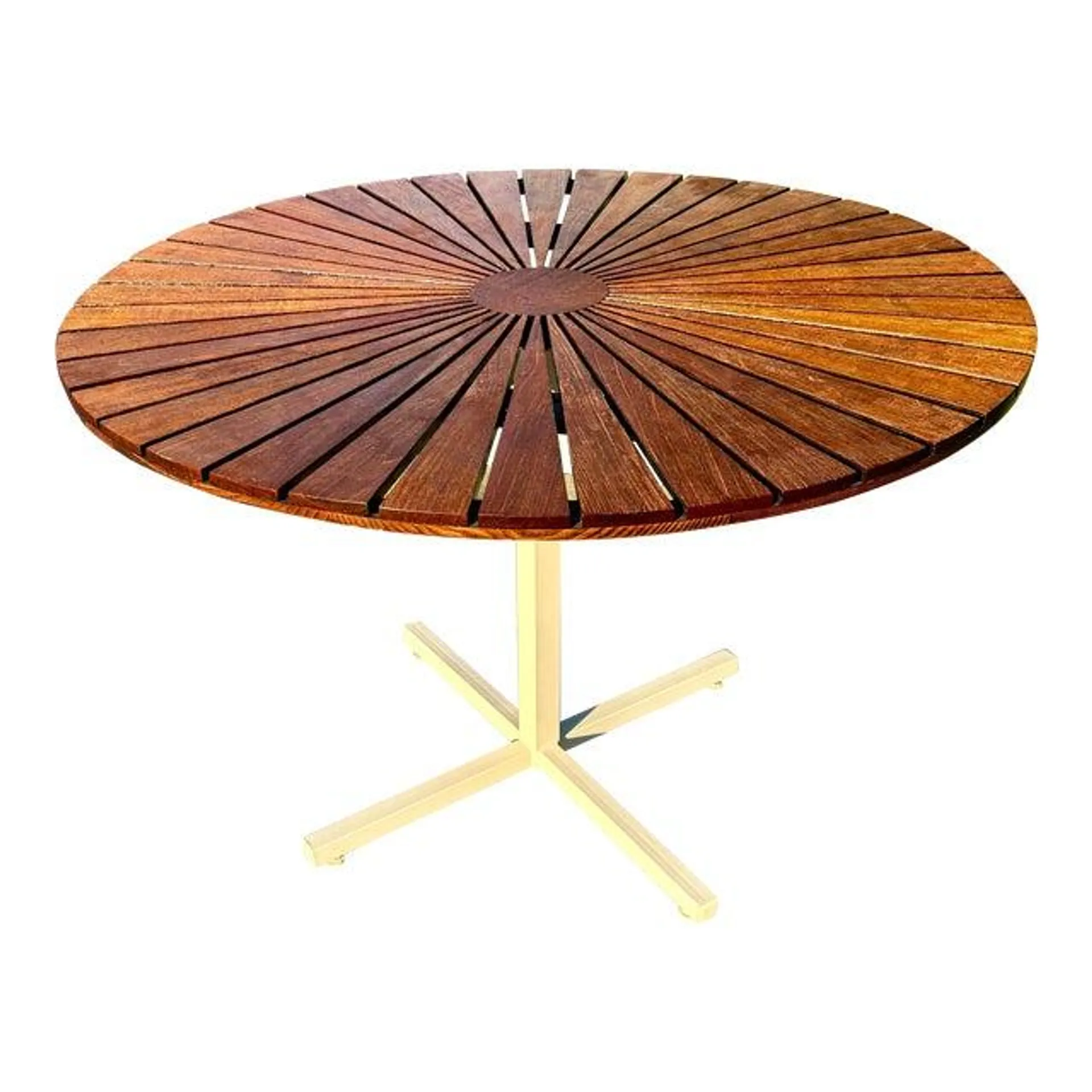 1960s Danish Modern Sunburst Teak Table