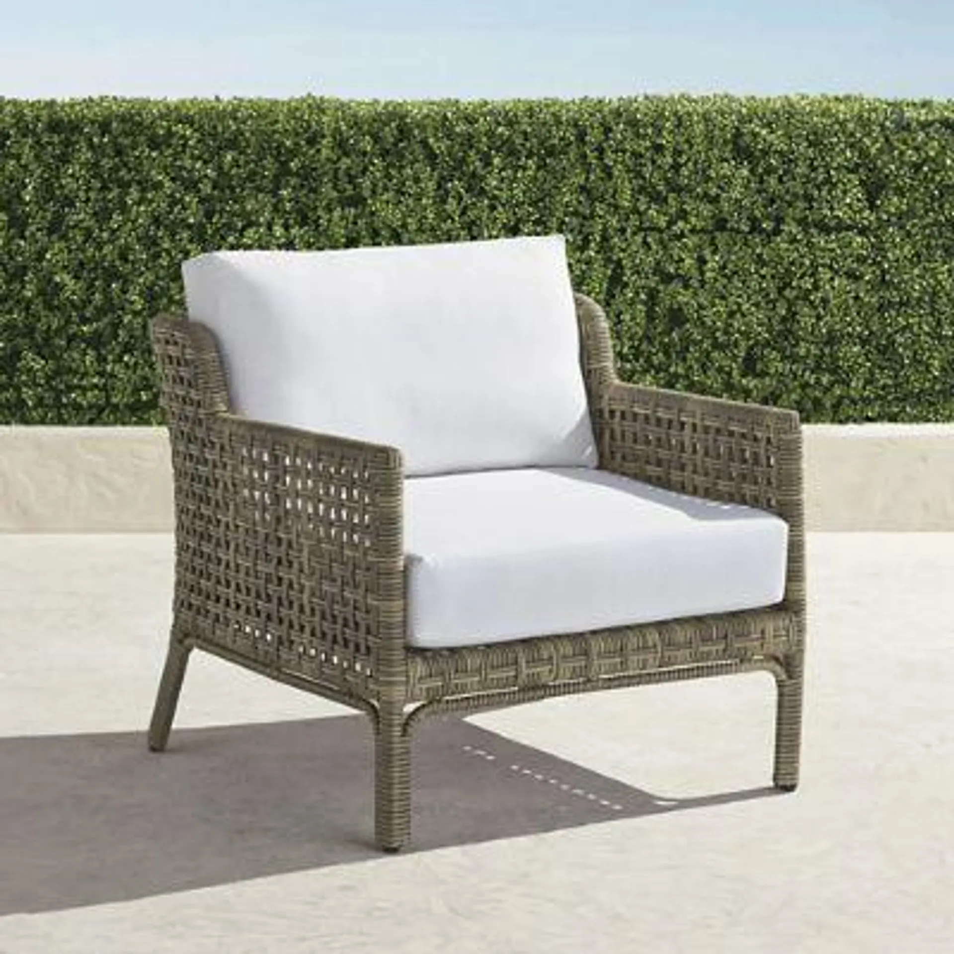 Seton Lounge Chair with Cushions in Desert Wicker