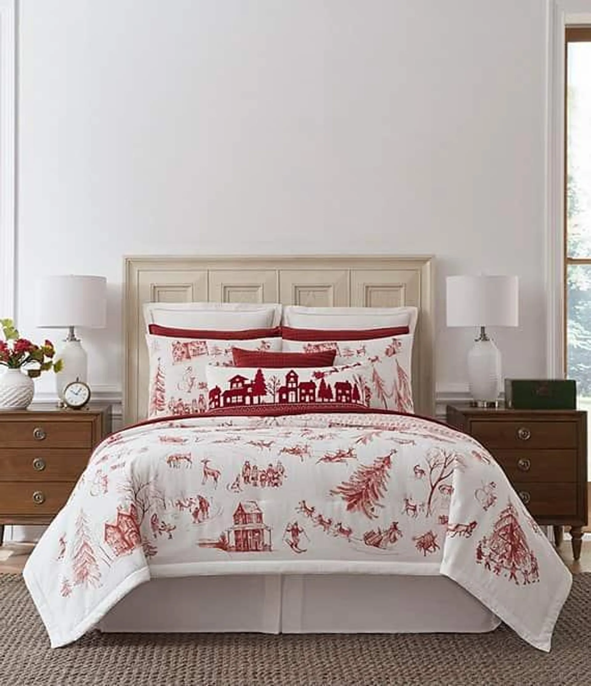 Holiday Collection Jovie Christmas Toile Comforter Mini Set