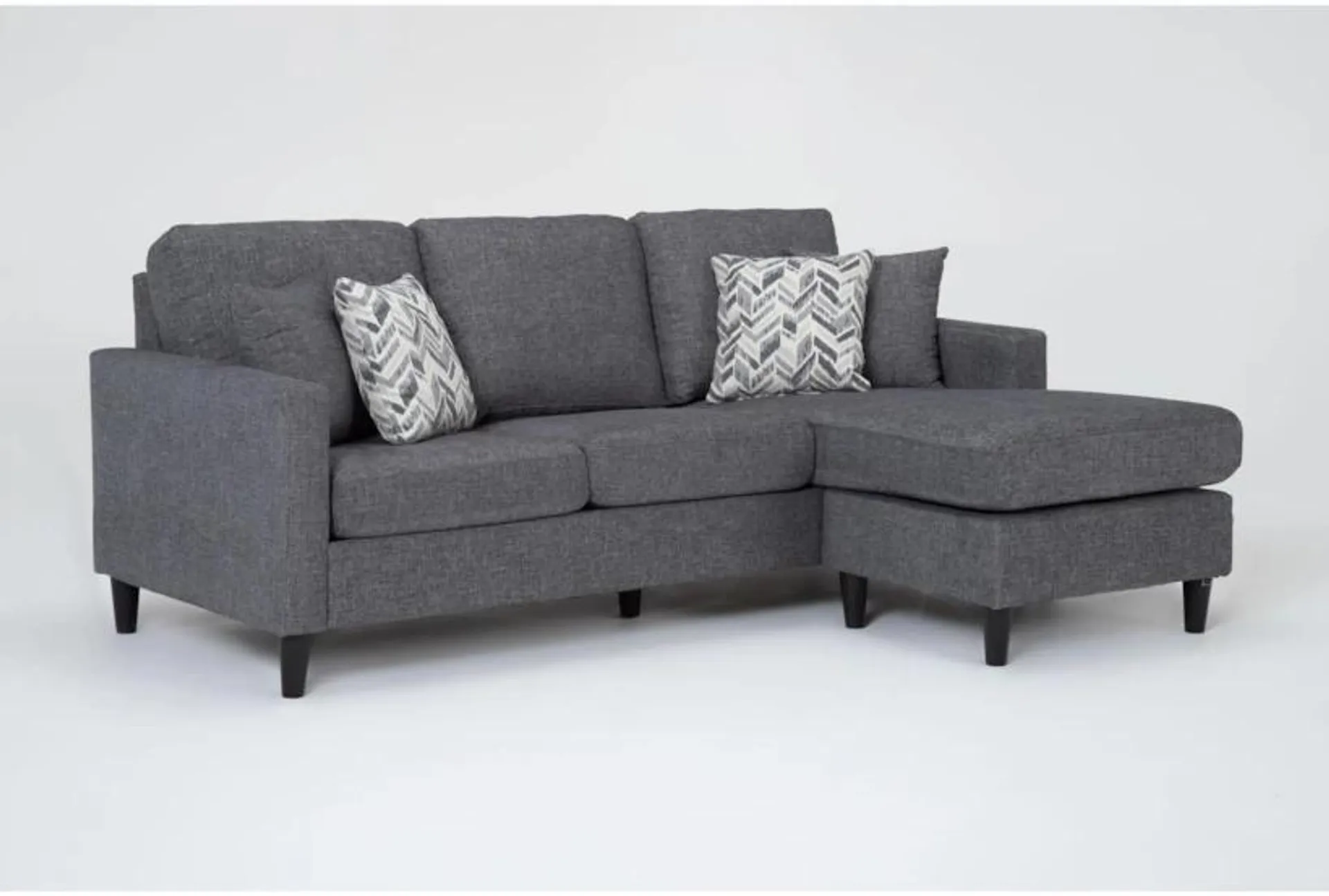 Stark Dark Grey Fabric Sofa with Reversible Chaise