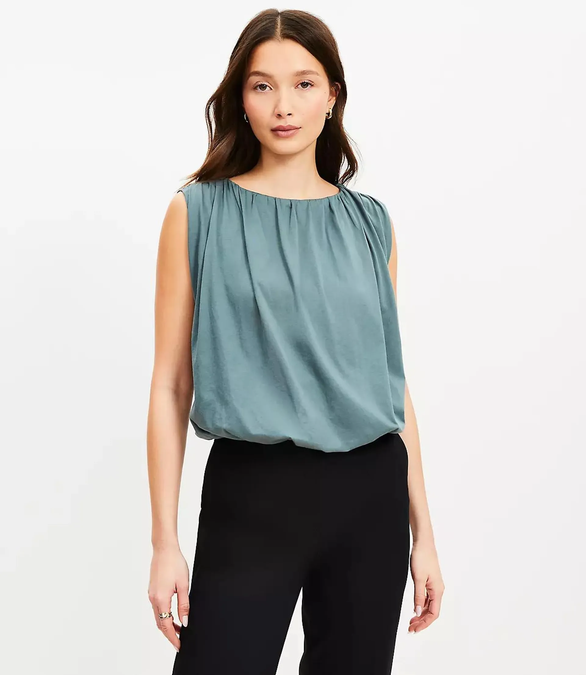 Ruched Bubble Hem Shell