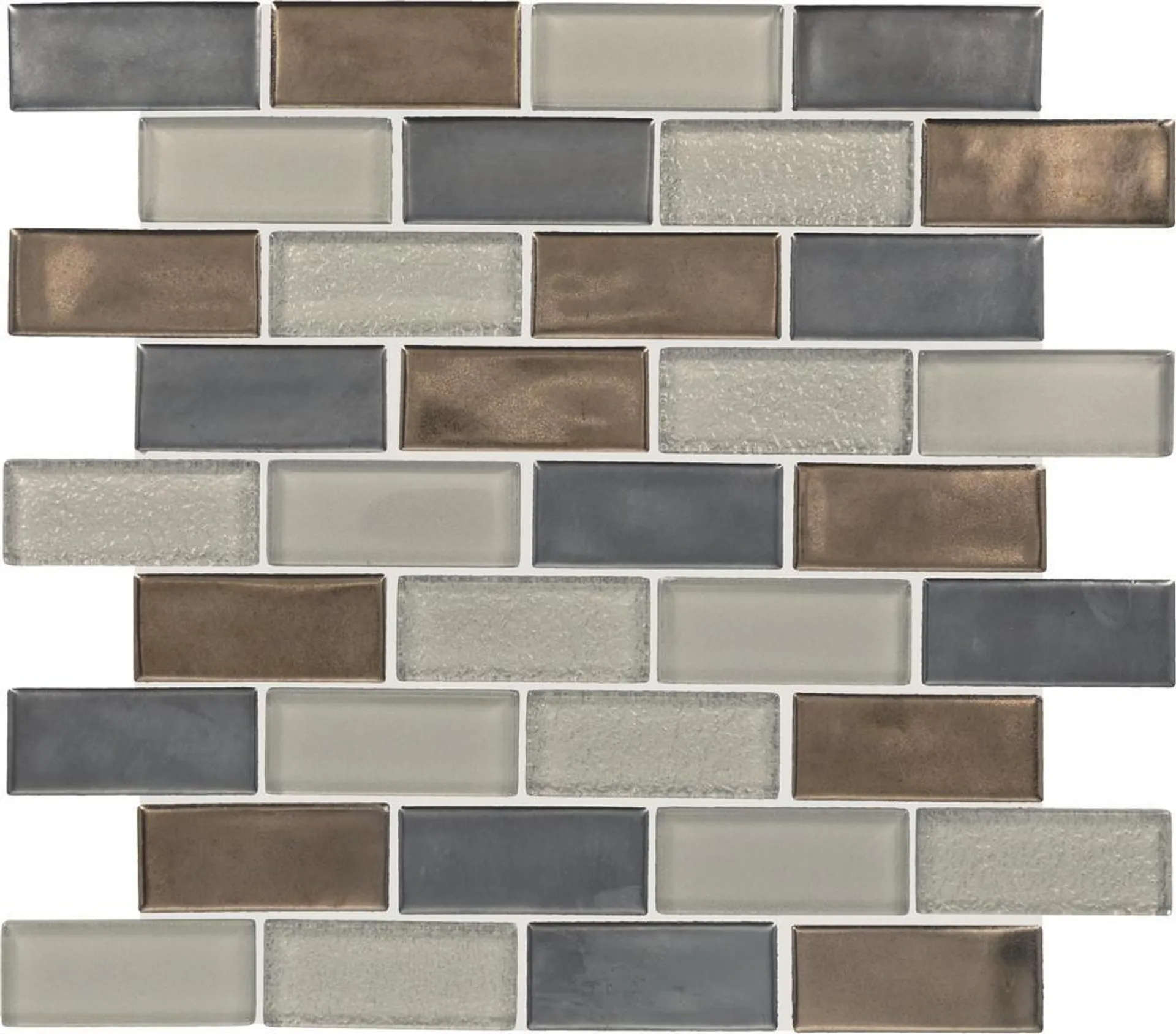 Mohawk® Renton Barrell Bronze 13 x 12 Glass Brick Joint Mosaic Tile