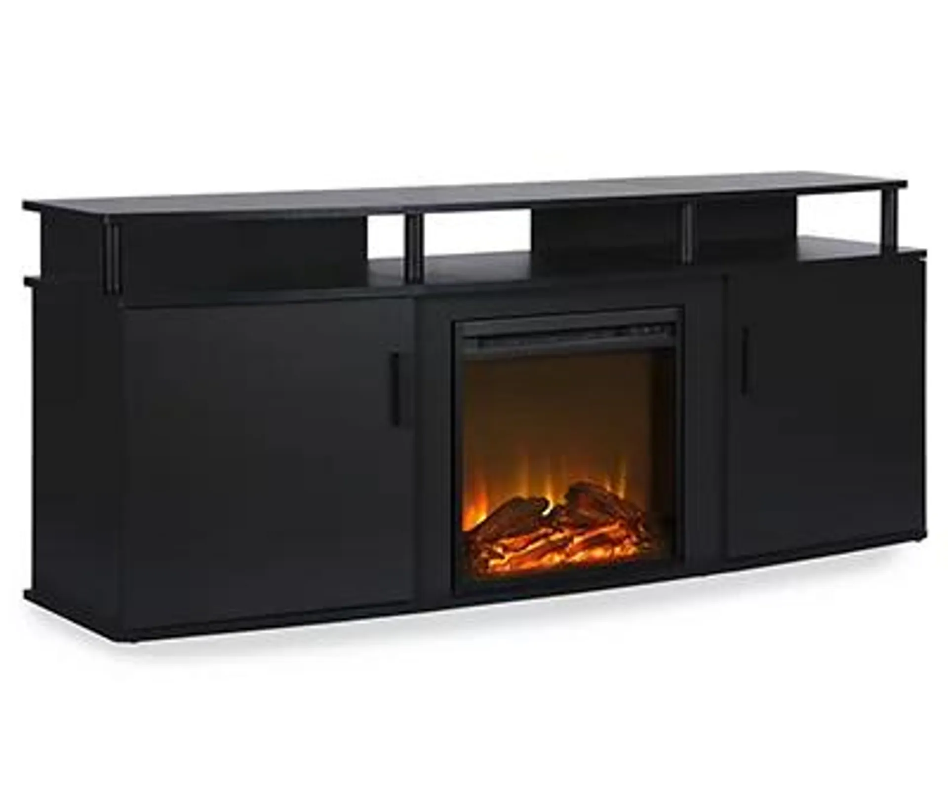 63" Bridgeport Black Electric Fireplace Console