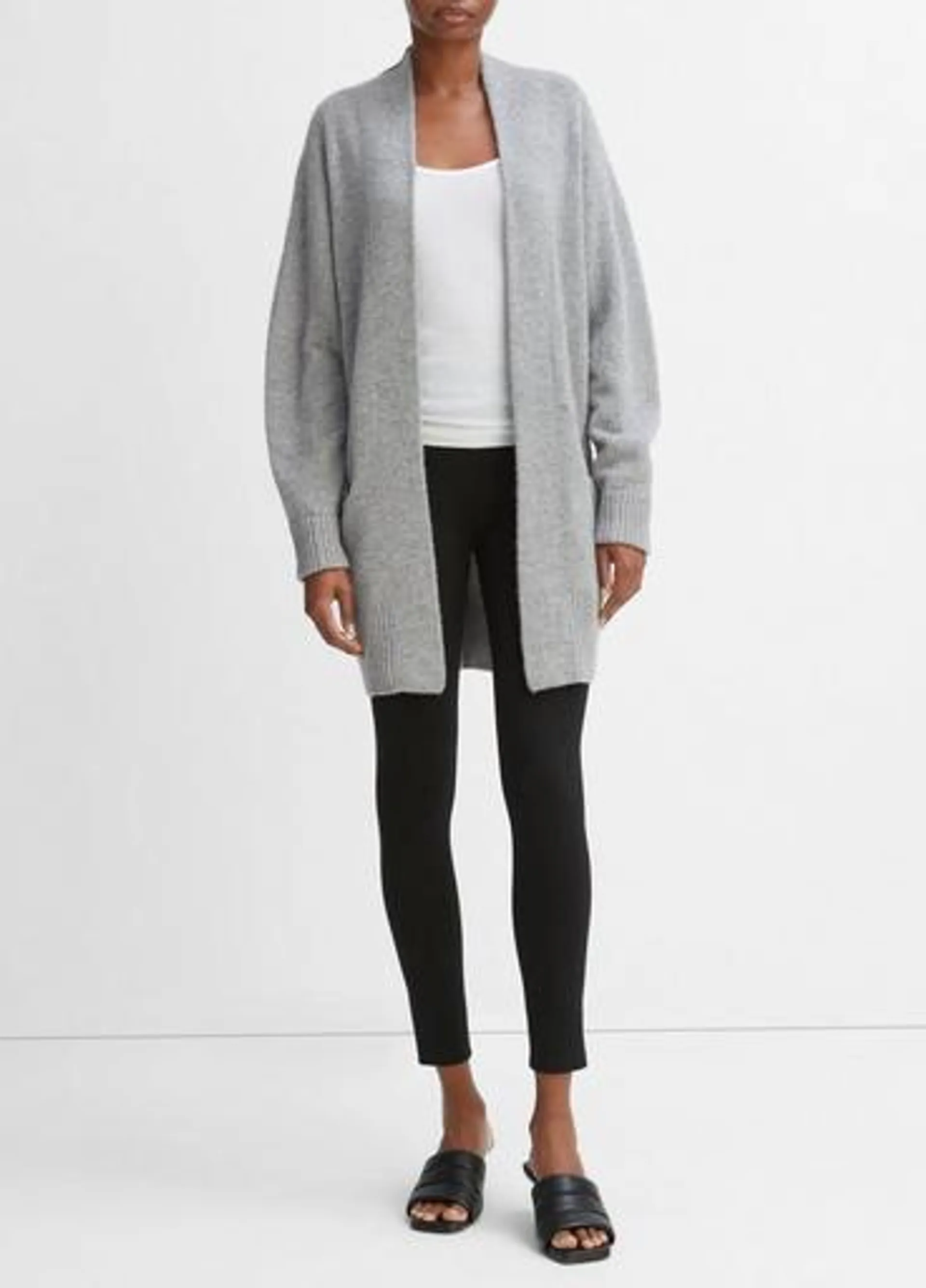 Cashmere Open-Front Cardigan