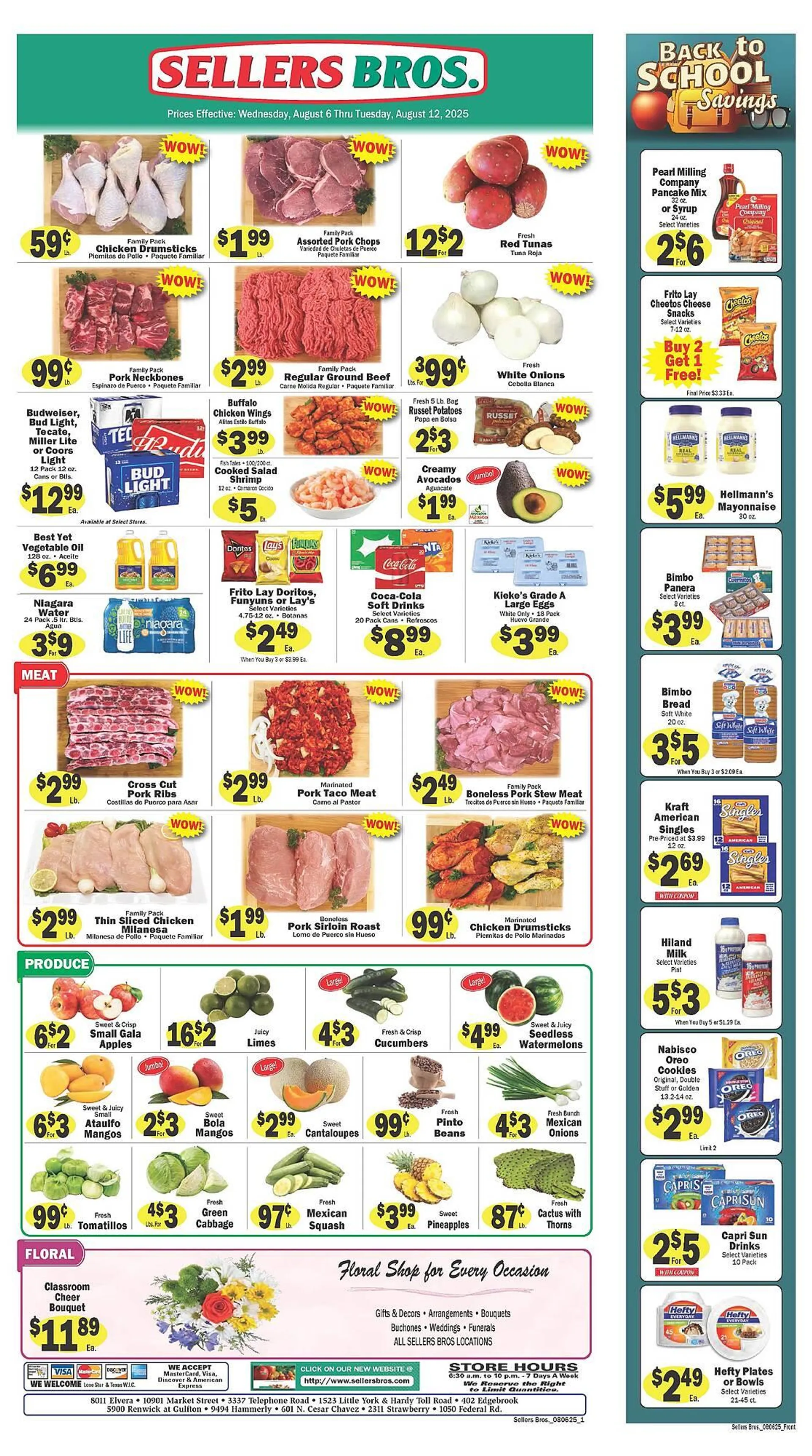 Weekly ad Sellers Bros Weekly Ad from August 6 to August 12 2025 - Page 1