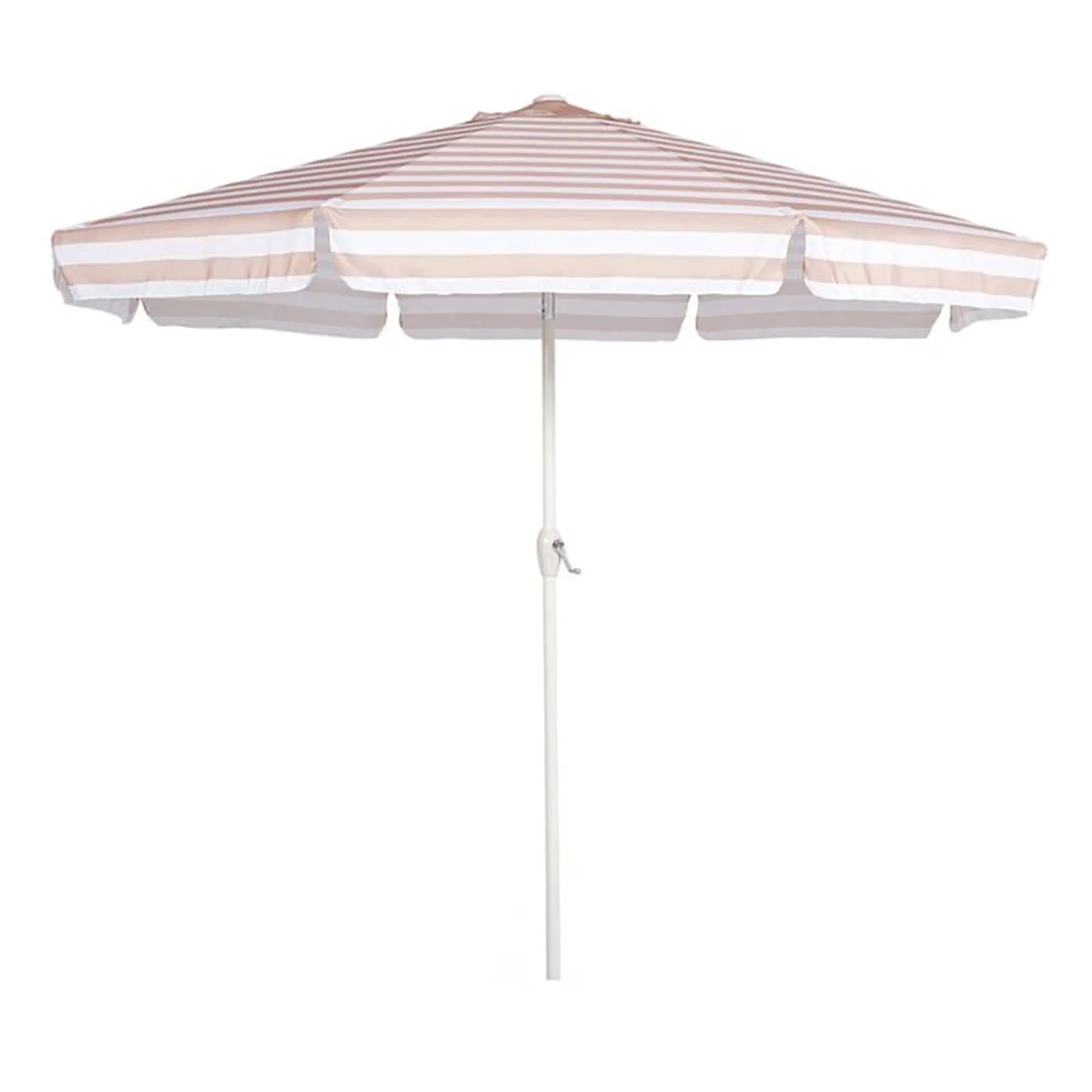 Premium Pink Awning Stripe Round Outdoor Patio Umbrella, 9'