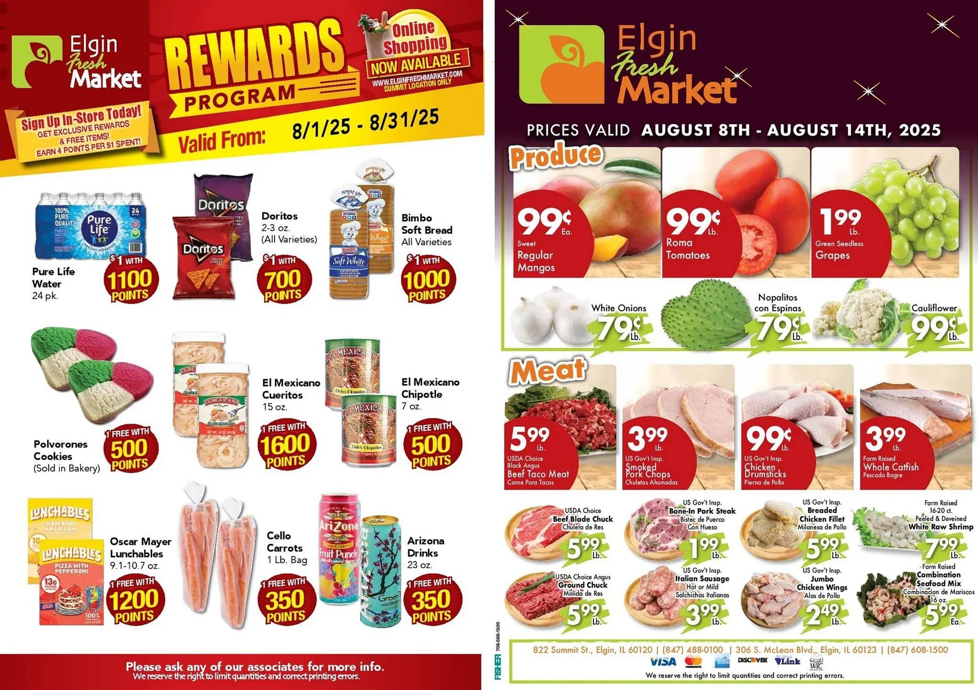 Weekly ad Elgin Fresh Market Weekly Ad from August 8 to August 14 2025 - Page 1