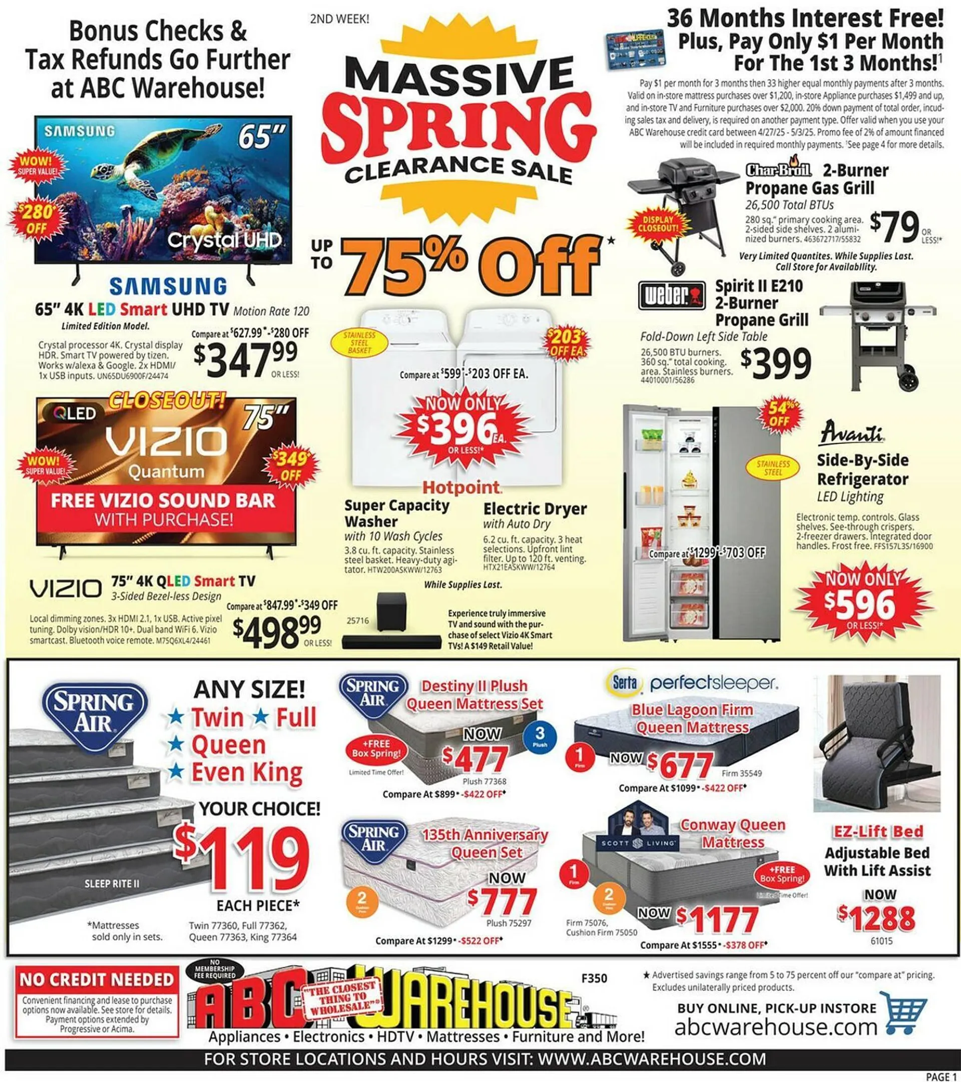 ABC Warehouse Weekly Ad - 1