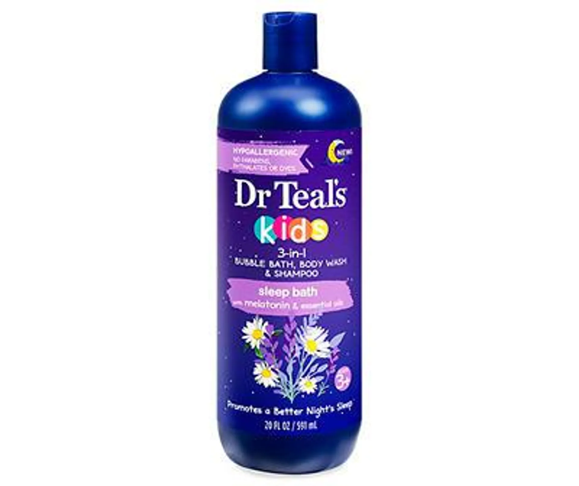 Kids 3-in-1 Shampoo, Body Wash & Bubble Bath with Melatonin, 20 Oz.