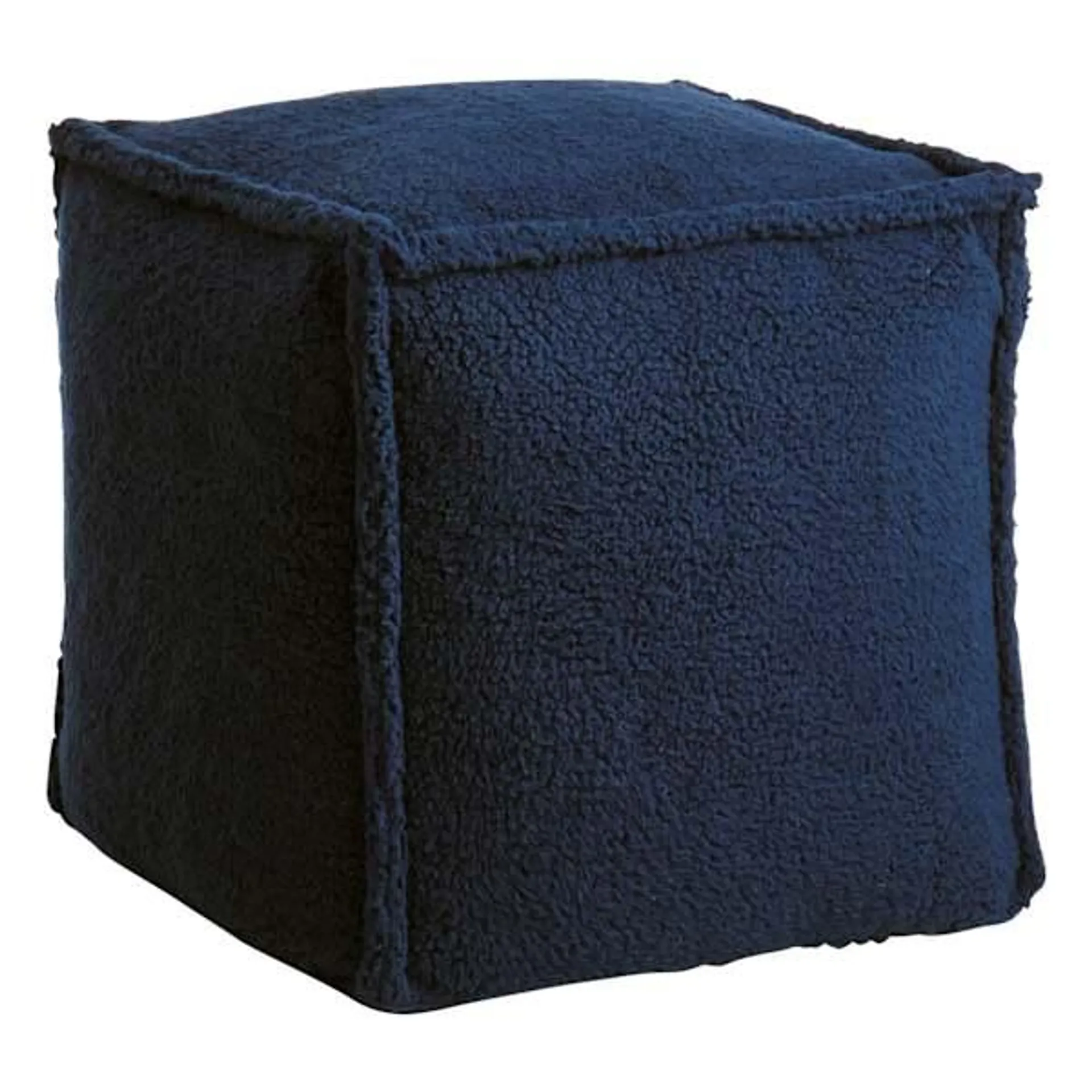 Sherpa Pouf, Navy Blue