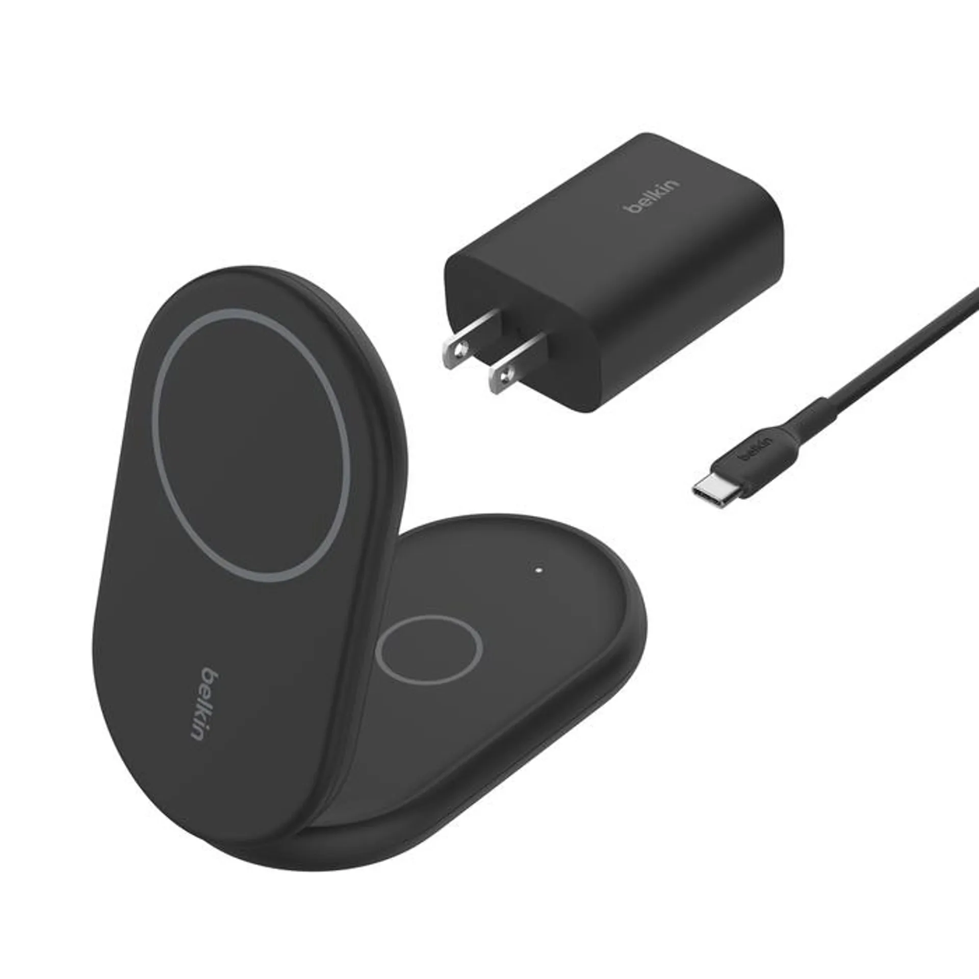 2-in-1 Magnetic Foldable Wireless Charger with Qi2 15W