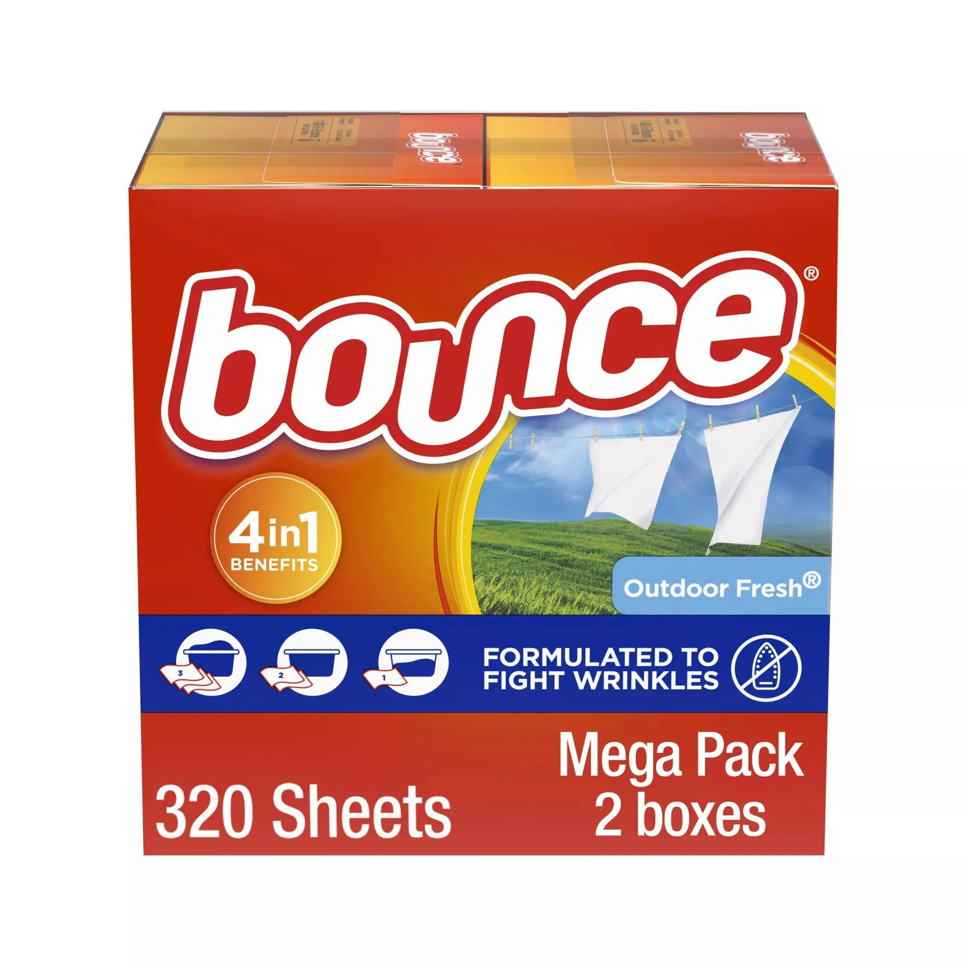 Bounce Fabric Softener Sheets - Outdoor Fresh Scent, 320 ct.