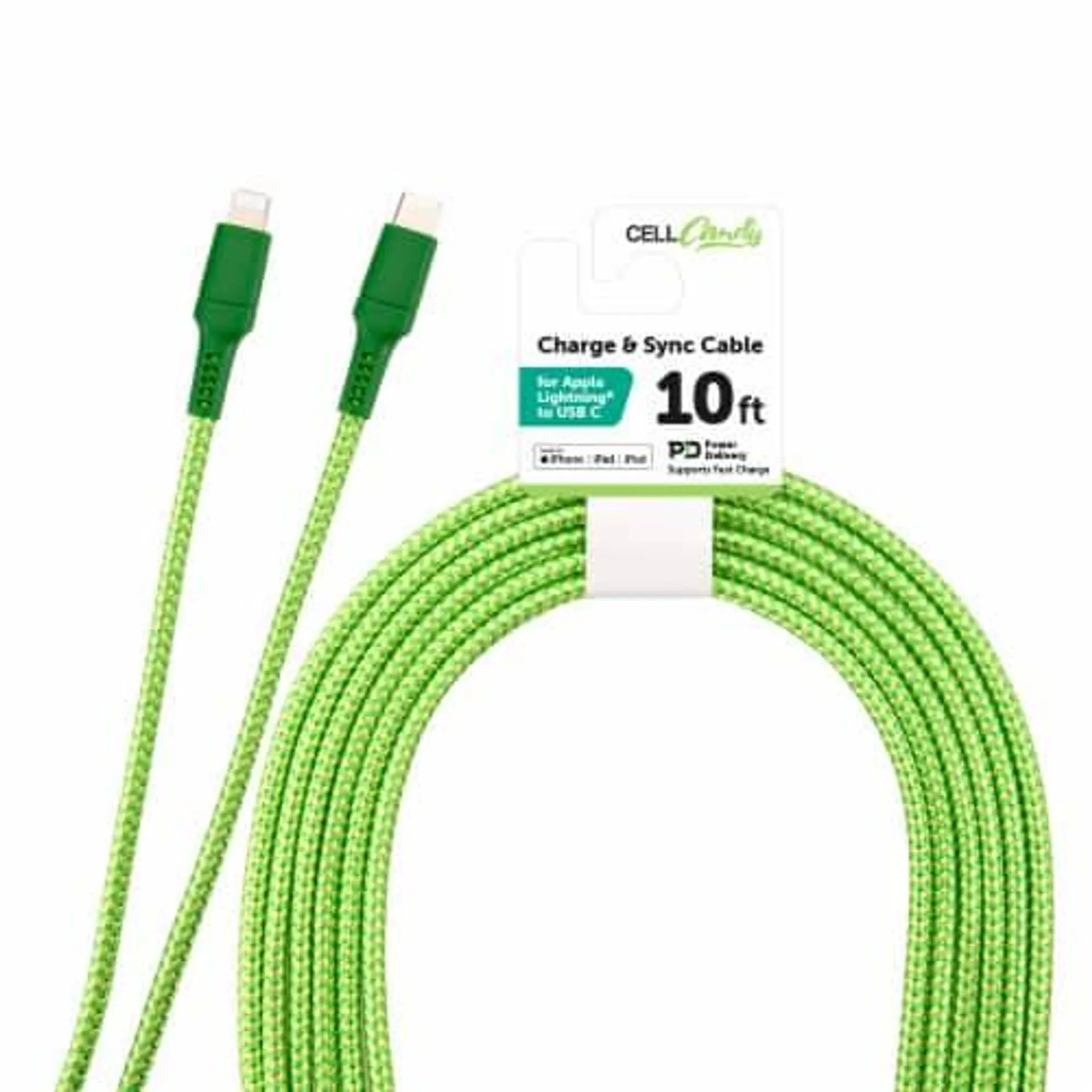 CELLCandy® Apple Lightning Charge and Sync Cable - Green
