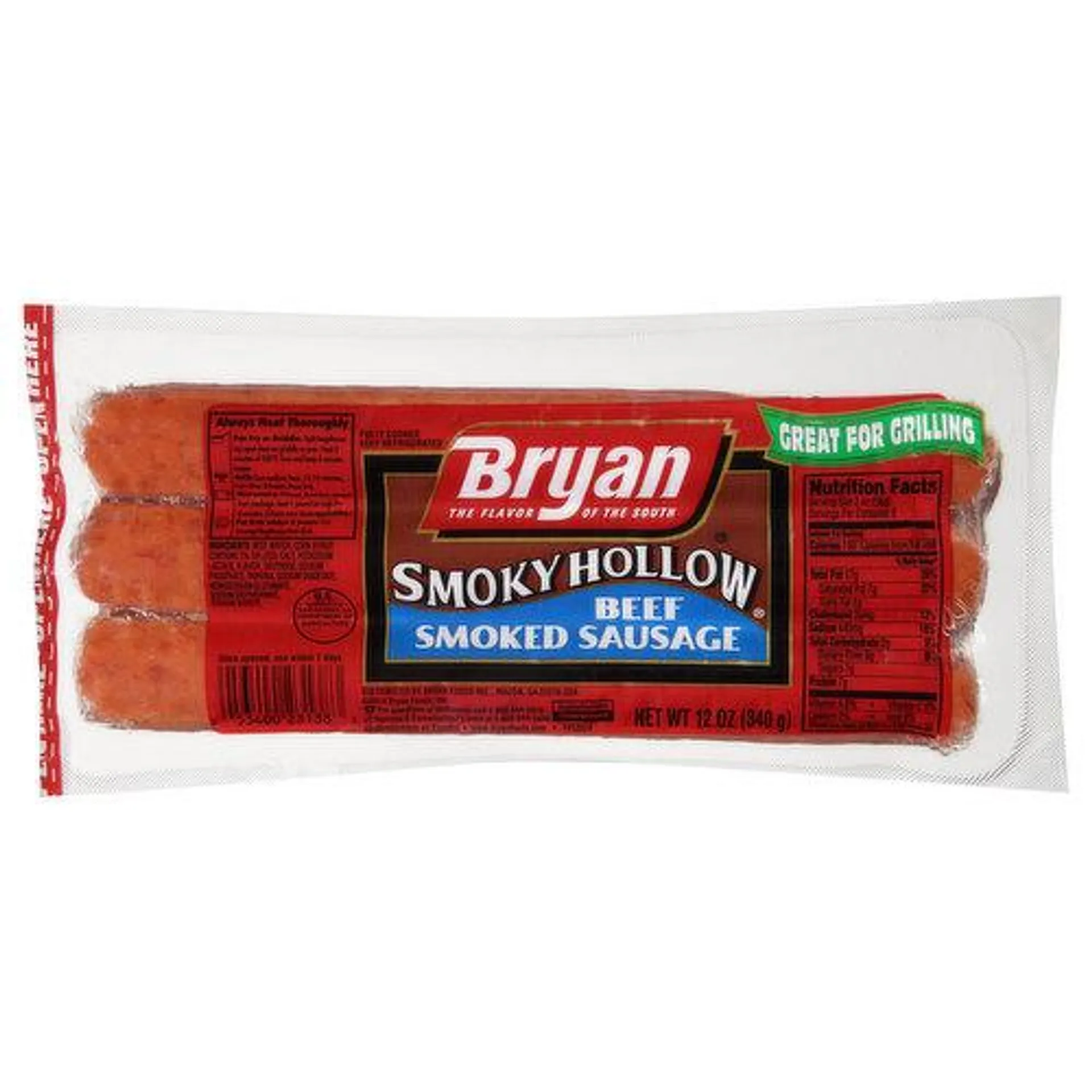 Bryan Smoked Sausage, Beef - 12 Ounce