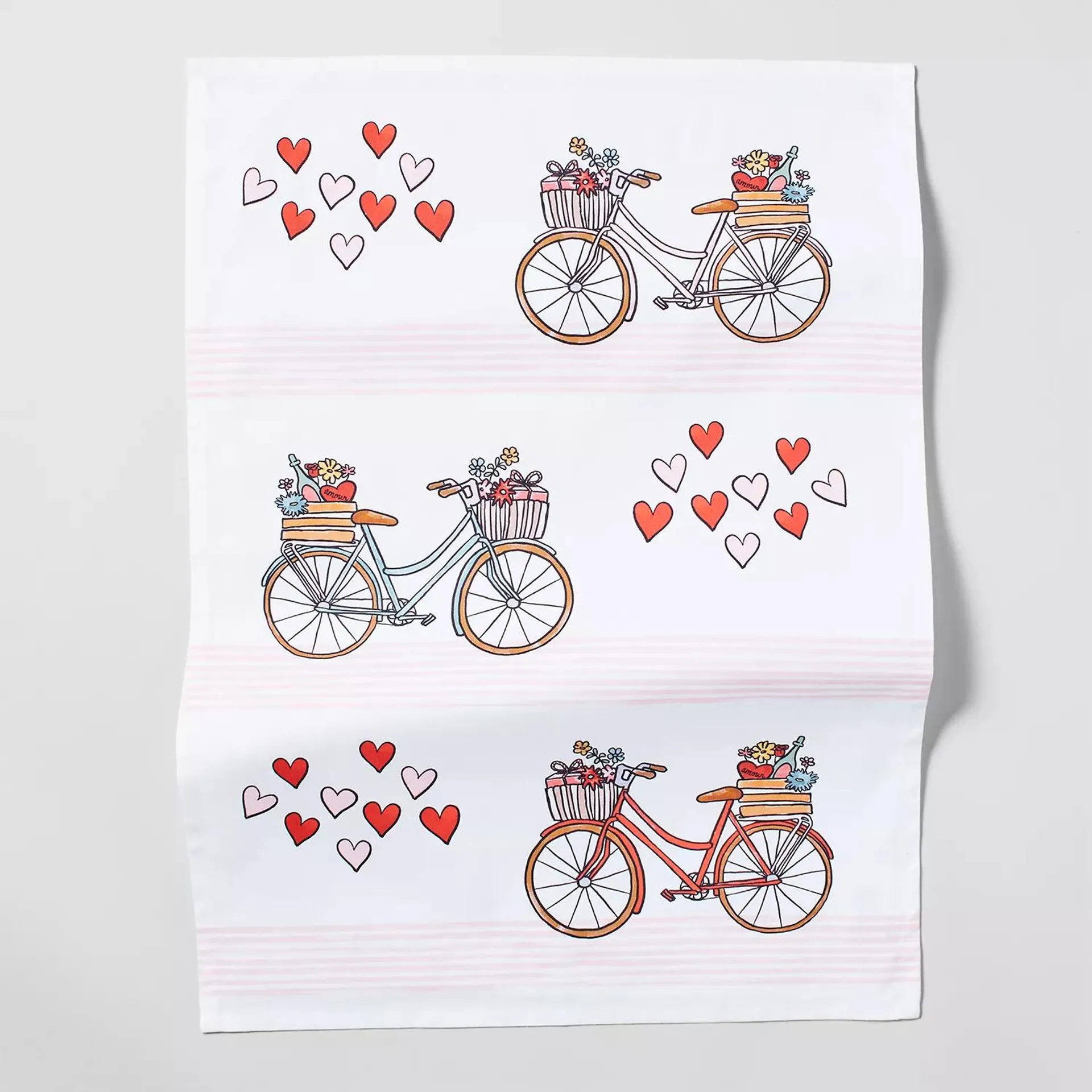 Sur La Table Valentine's Day Bike Kitchen Towel