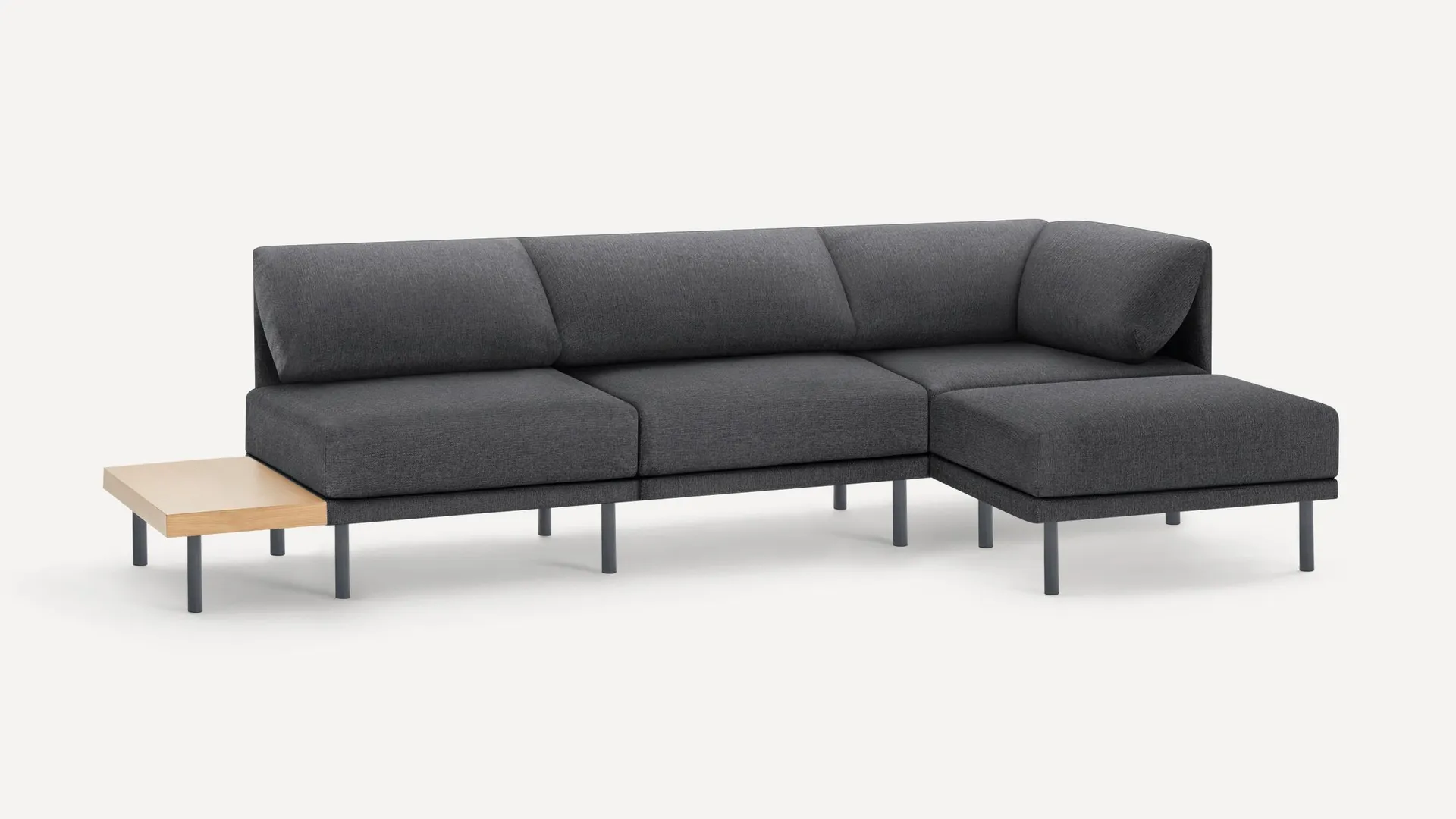 Range 4-Piece One Arm Sectional Lounger with Table