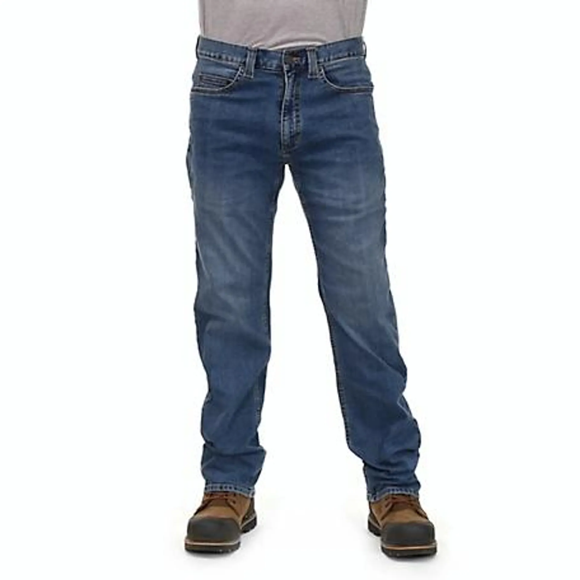 Ridgecut Men's Straight Fit Mid-Rise Denim Flex Work Jeans