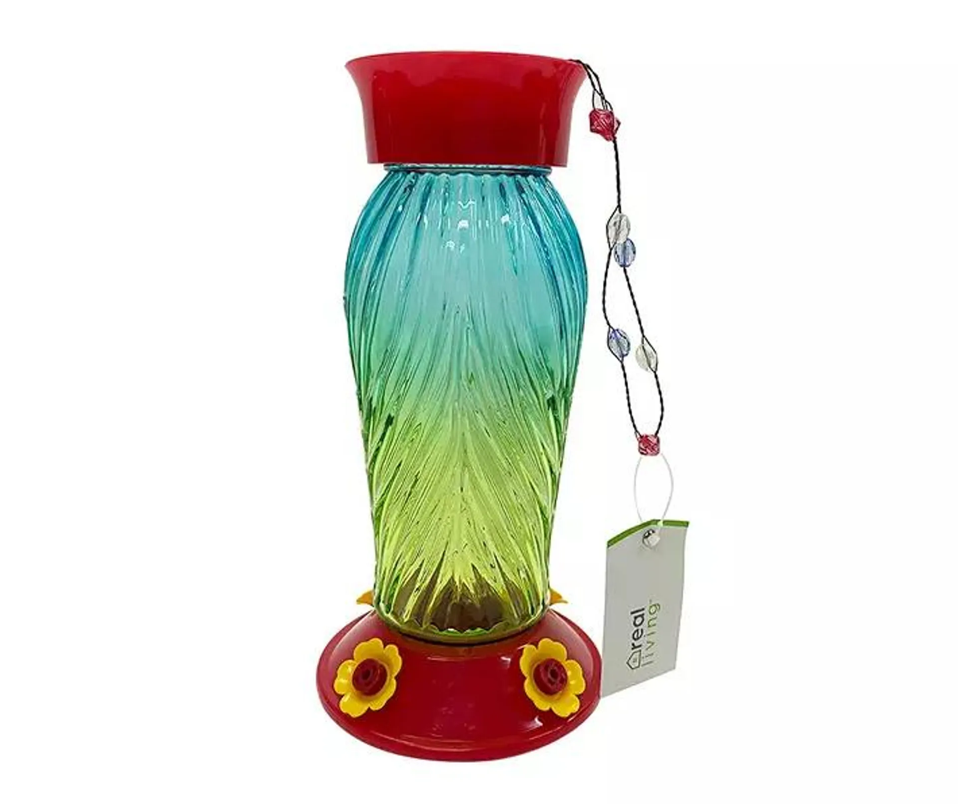 Yellow Glass Hummingbird Feeder