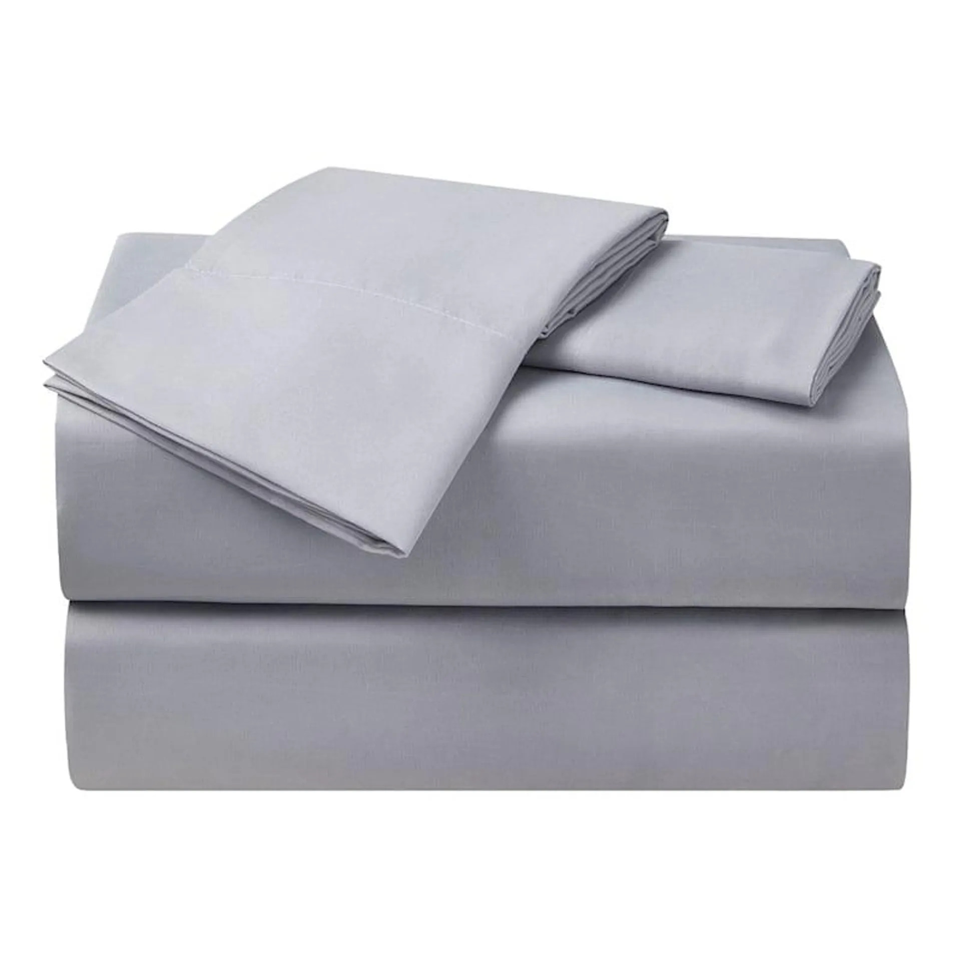 4-Piece Grey Antimicrobial Cooling Microfiber Sheet Set, Twin