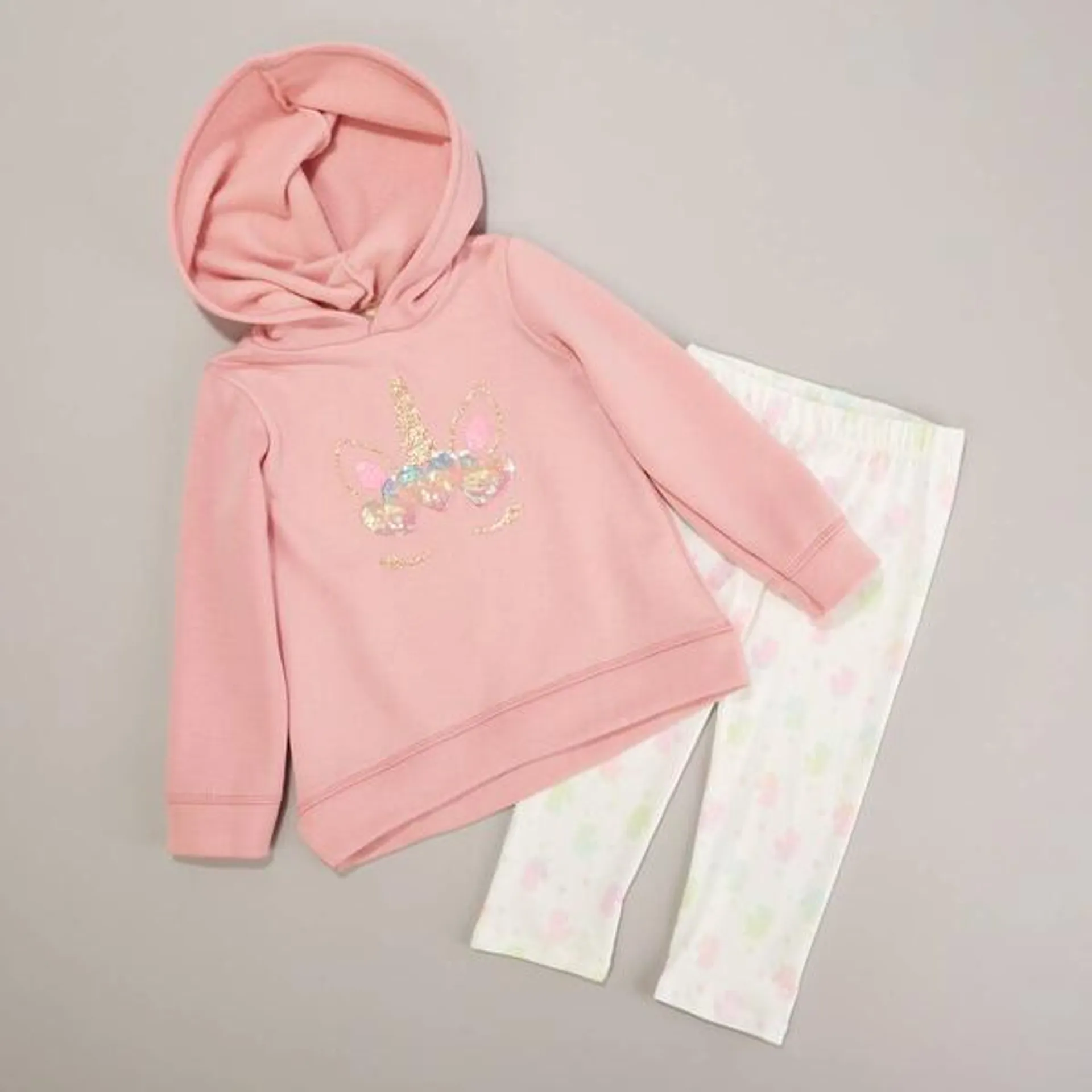 Baby Girl (12-24M) BTween® Baby Unicorn Hoodie & Leggings Set