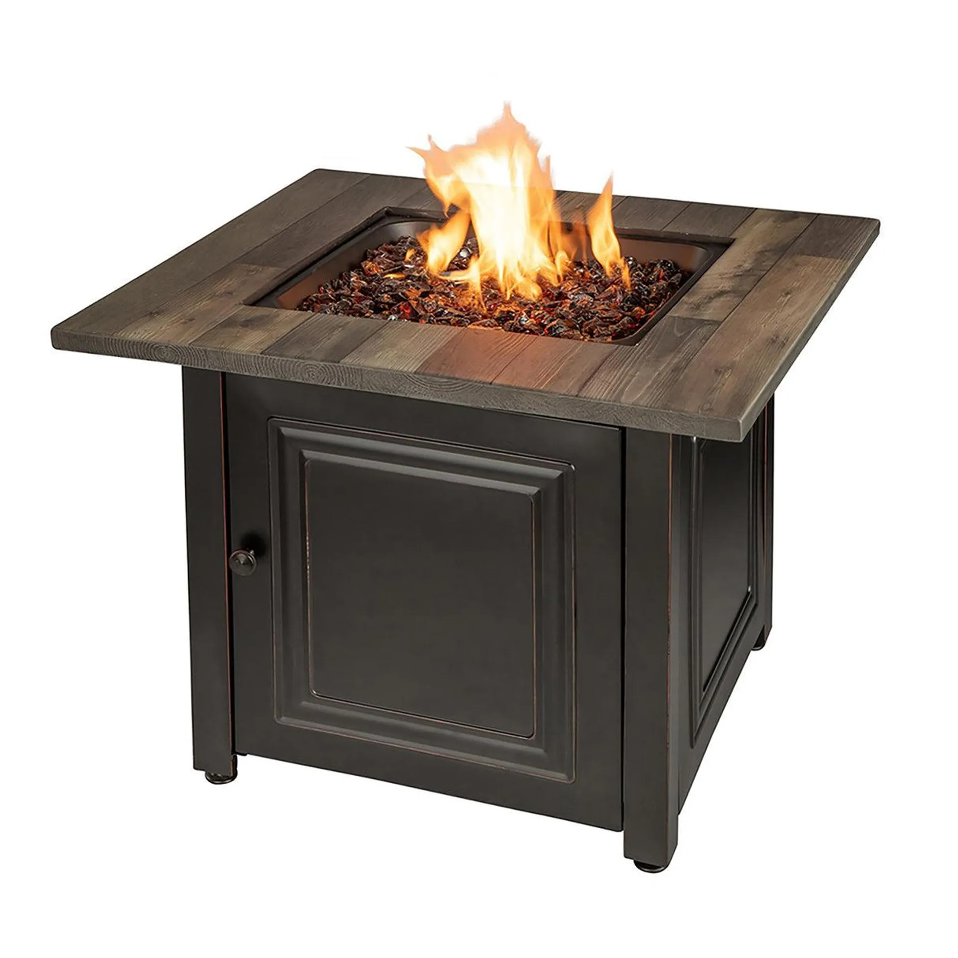 Aberdeen Outdoor LP Gas Fire Pit with Printed Resin Mantel, 30"