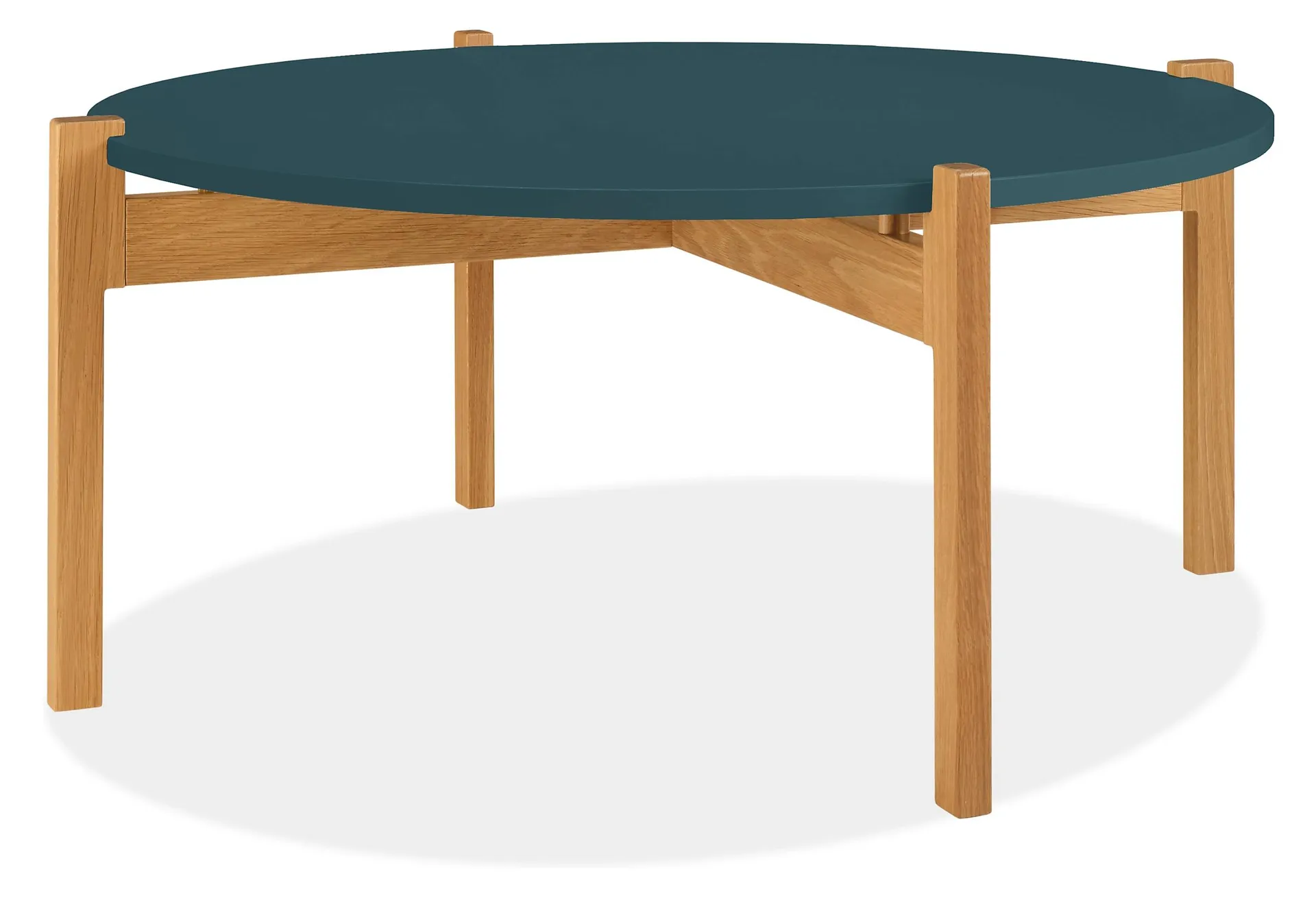 Kavala 39 diam 16h Round Coffee Table in Slate with White Oak Base