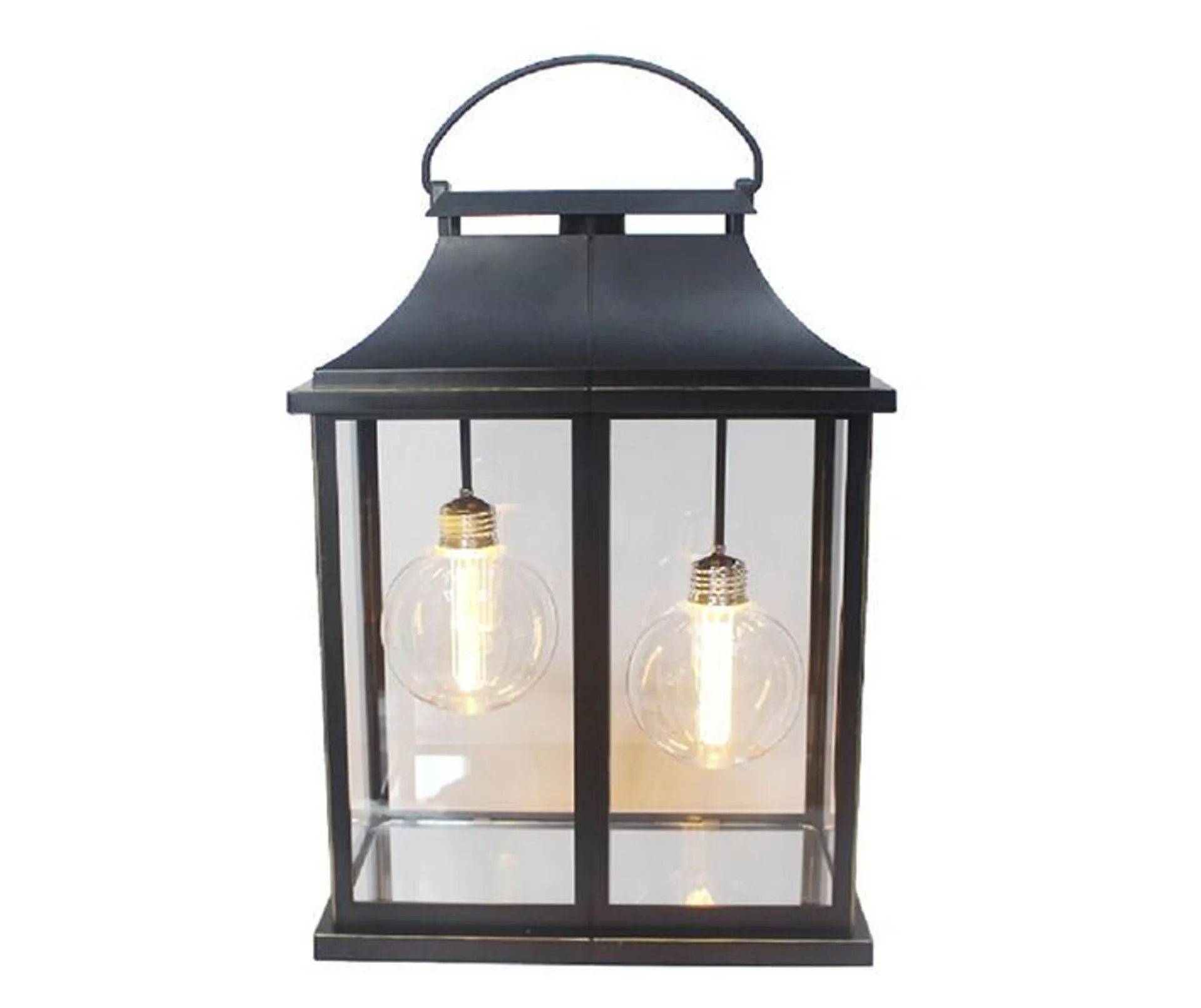 Double Edison Bulb LED Plastic Lantern