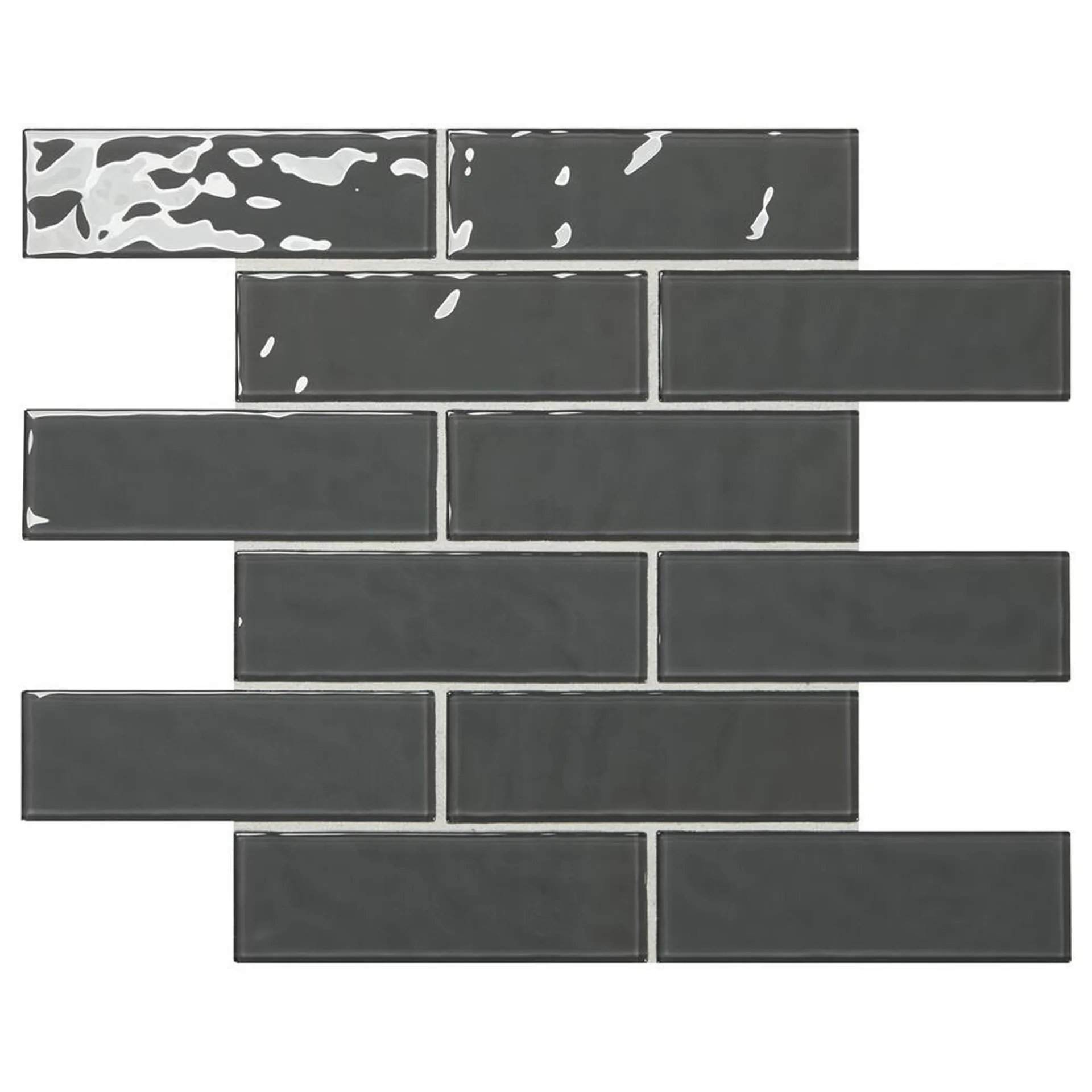 Mohawk® Glass Essentials Dark Gray 15 x 12 Glass Mosaic Tile