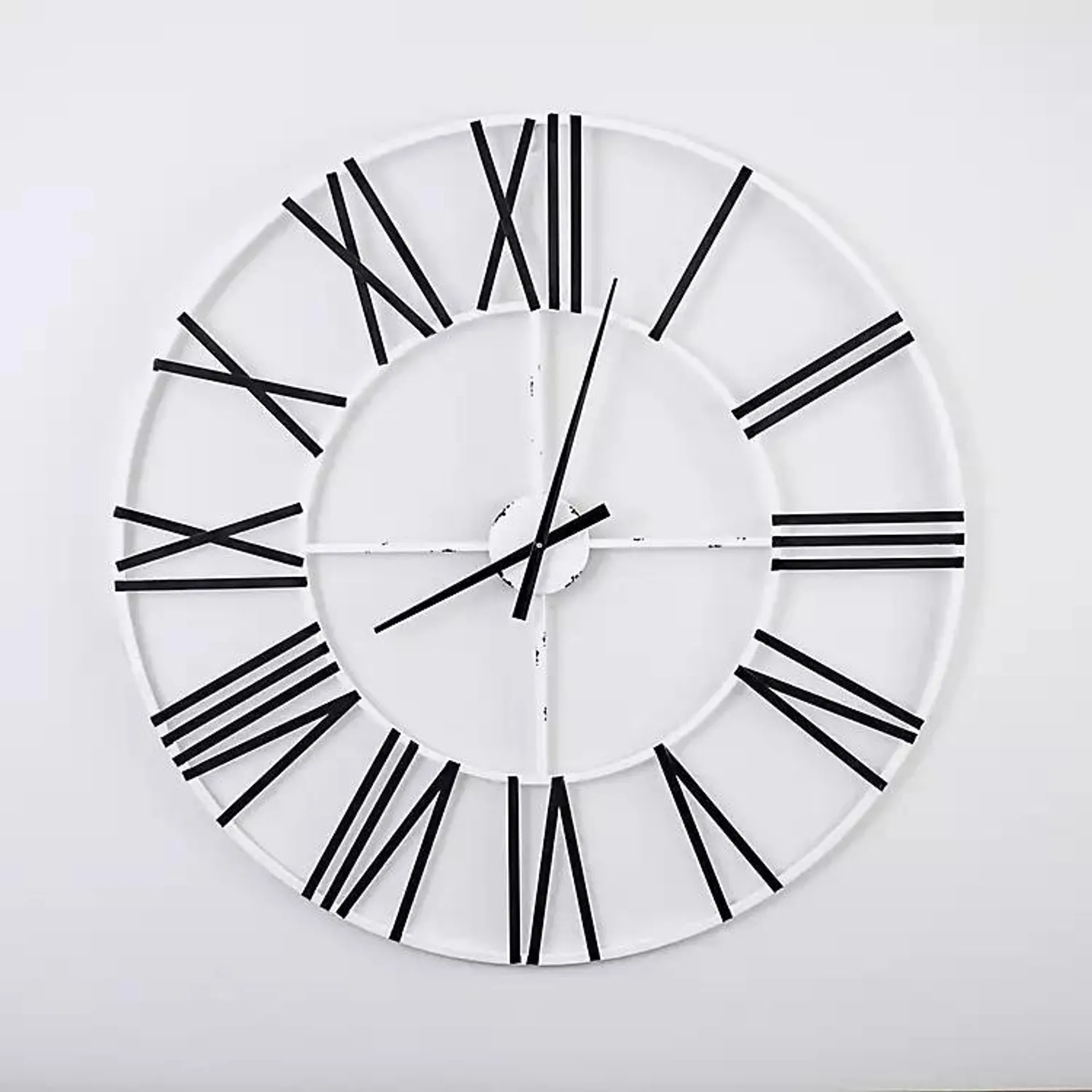 Aiden Whitewashed Wall Clock