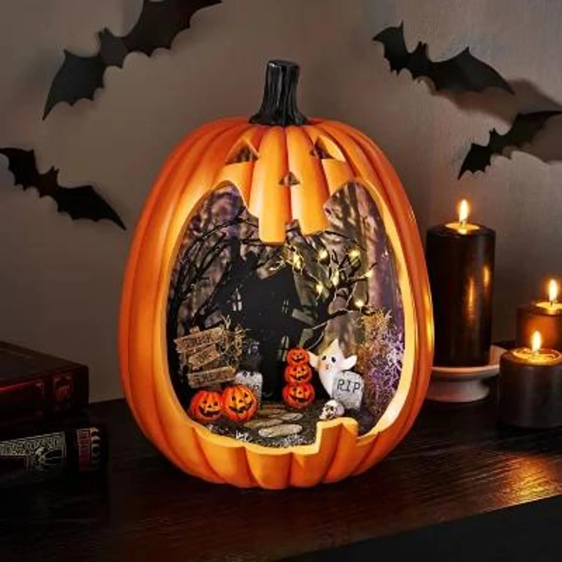Member's Mark 13.75" Pre-Lit Pumpkin Scene