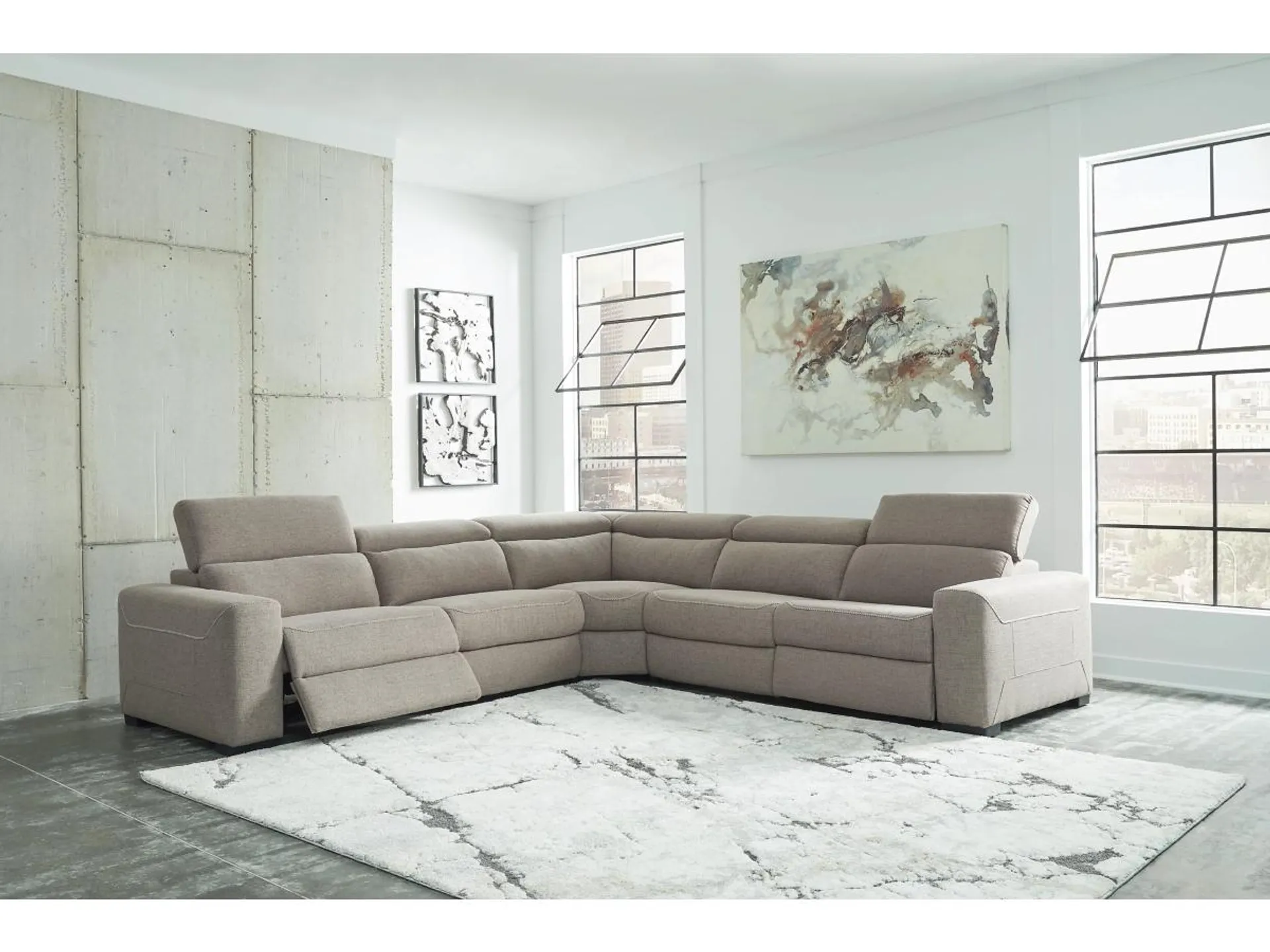 Mabton 5-Piece Dual Power Reclining Modular Sectional