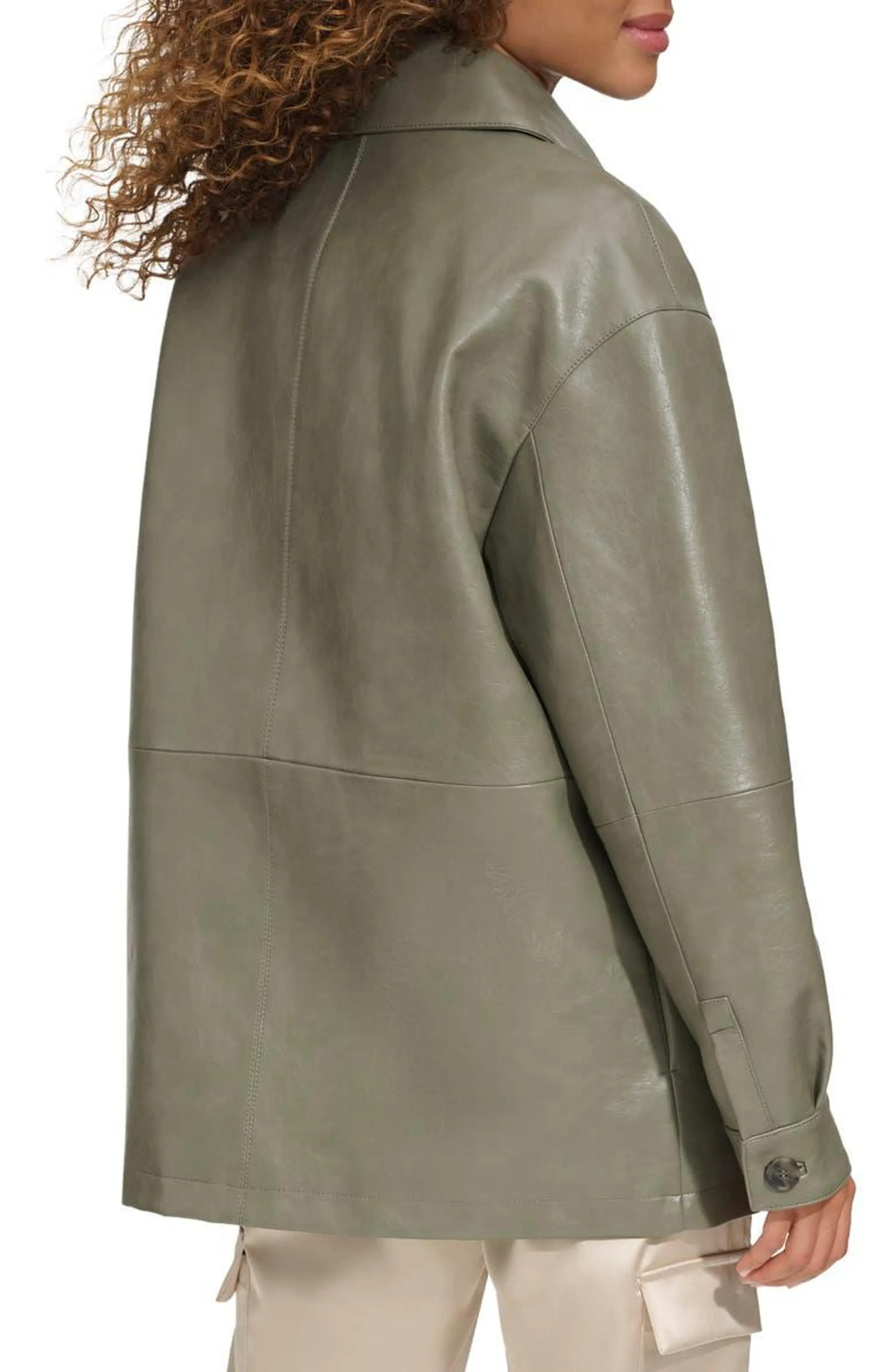 Oversize Faux Leather Relaxed Jacket