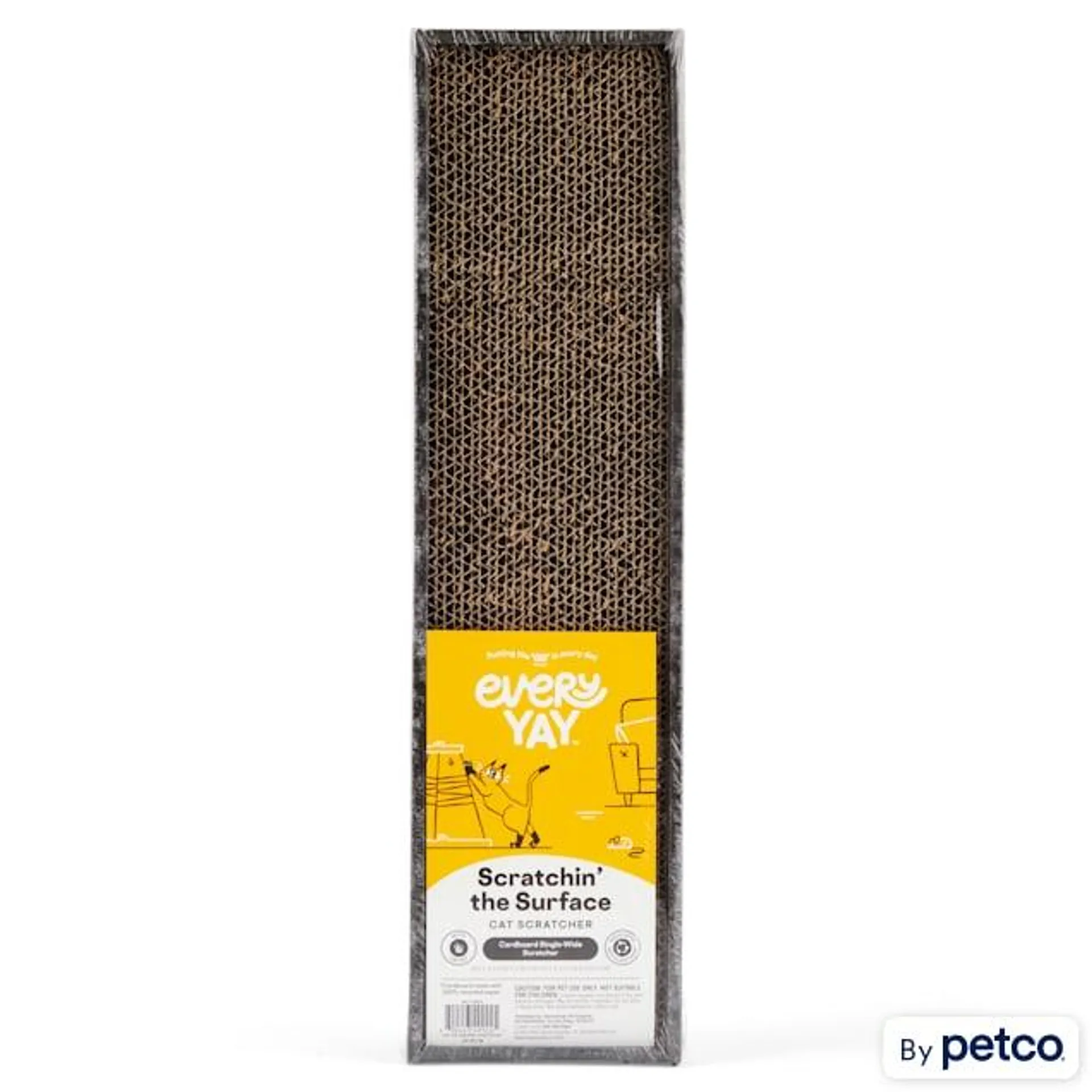 EveryYay Assorted Scratchin' the Surface Single-Wide Cardboard Cat Scratcher, 18.5" L X 4.5" W X 1.75" H