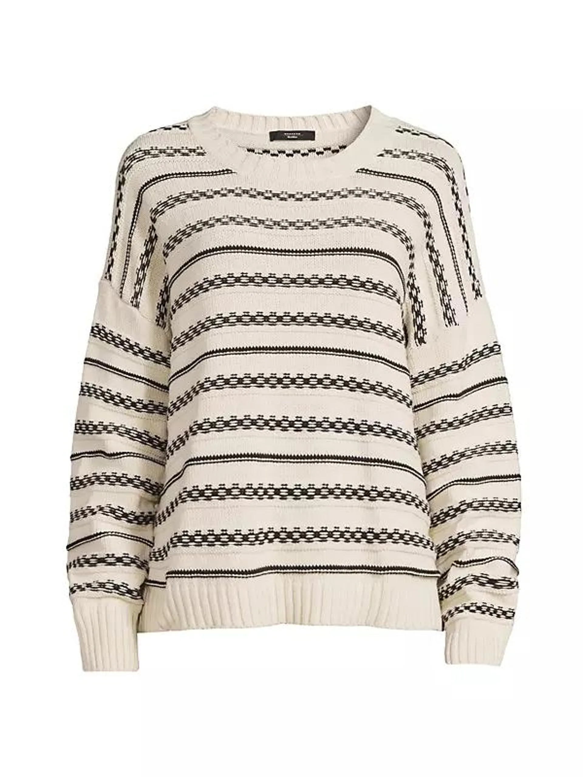 Foster Cotton-Blend Checkered Stripe Sweater